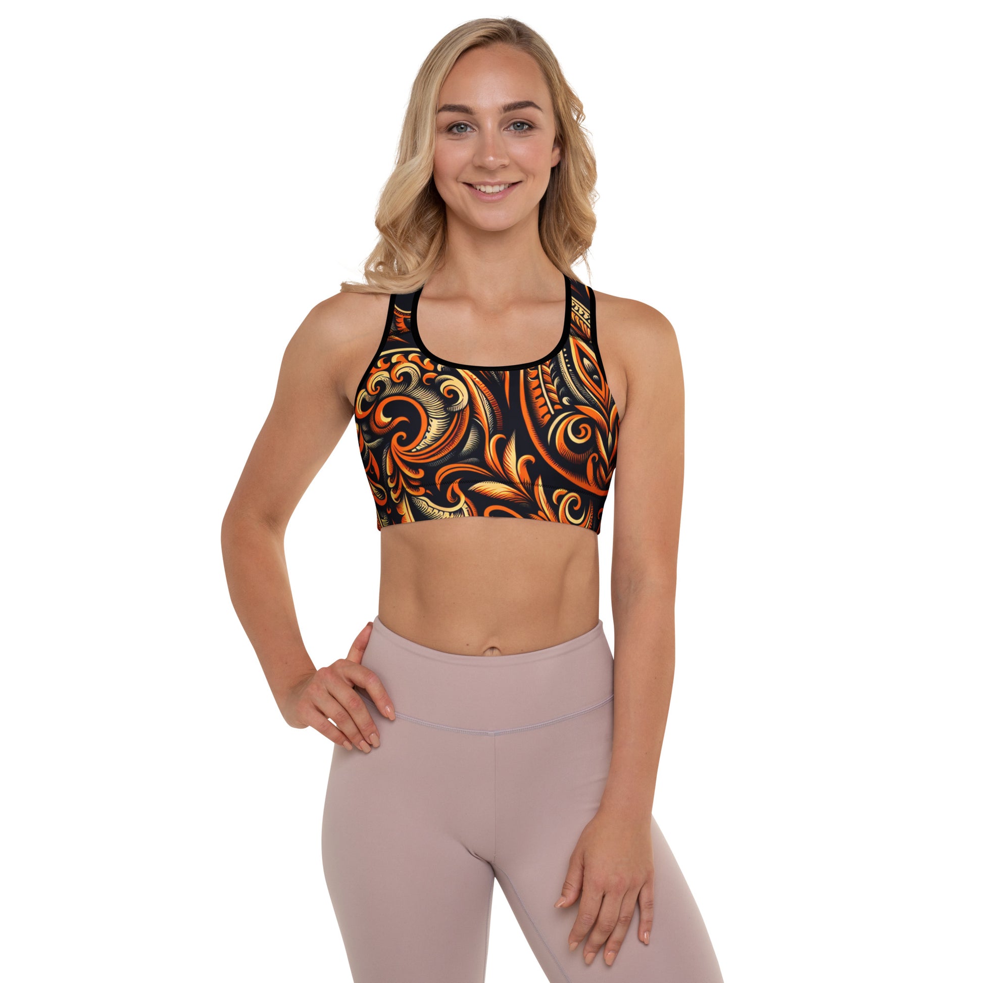 Laha'ole Pasley Padded Sports Bra Sports Bra Pa'akai & Kukui