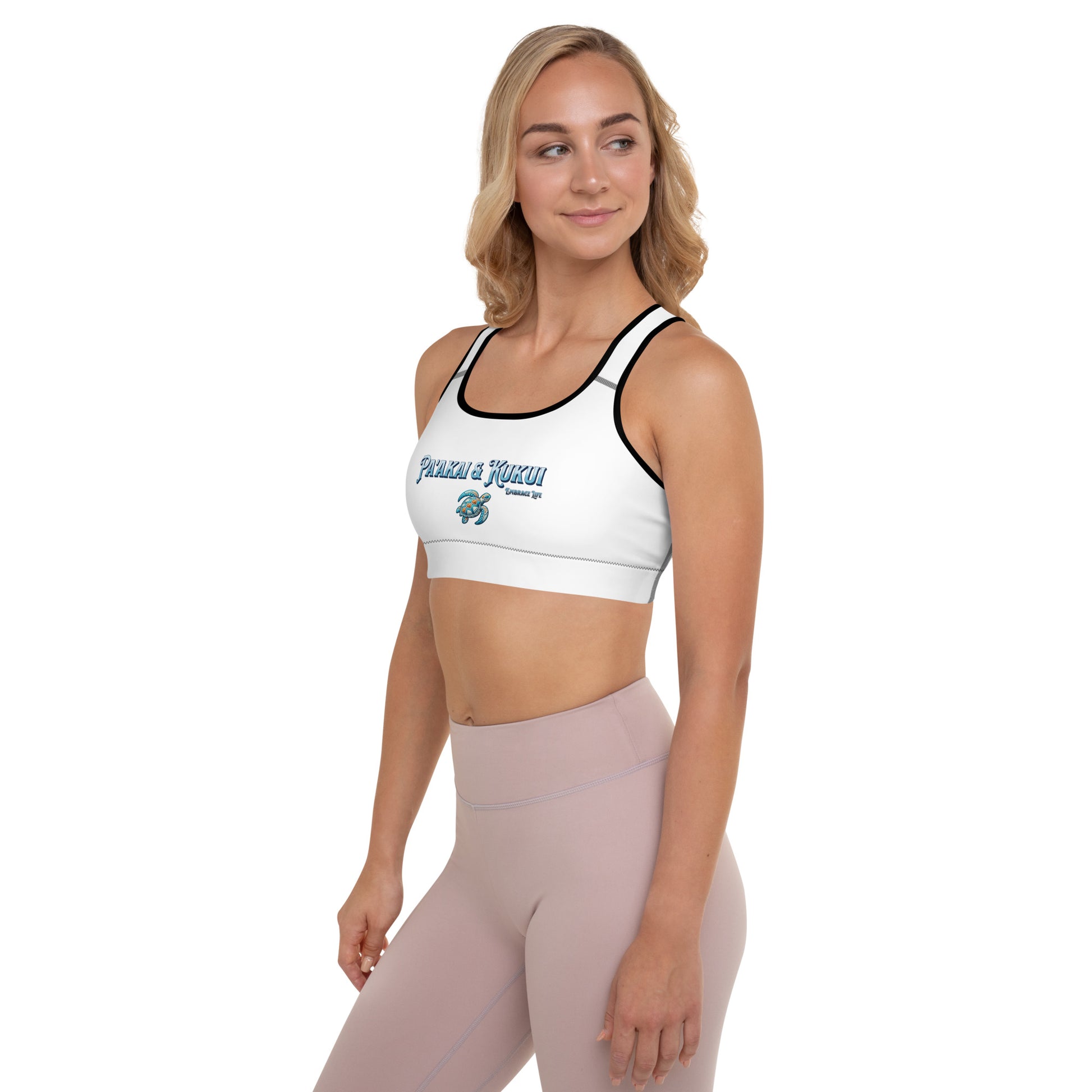 Tribal Sea Turtle Padded Sports Bra Sports Bra Pa'akai & Kukui