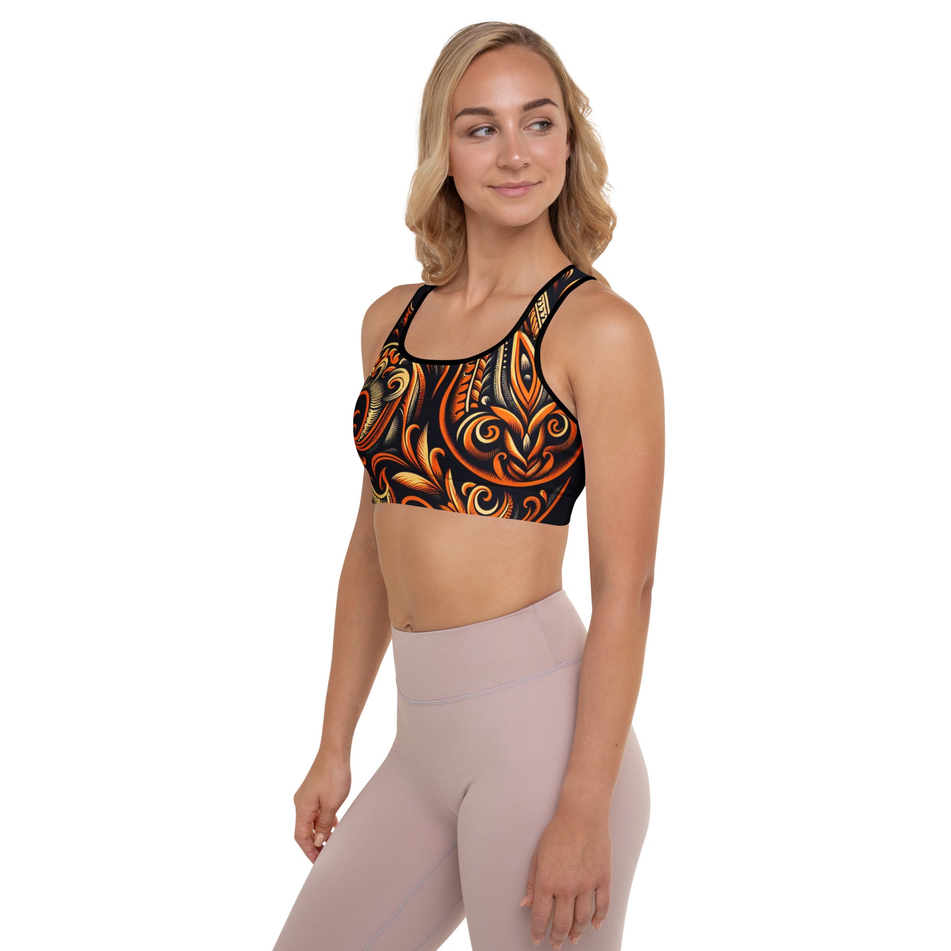 Laha'ole Pasley Padded Sports Bra Sports Bra Pa'akai & Kukui