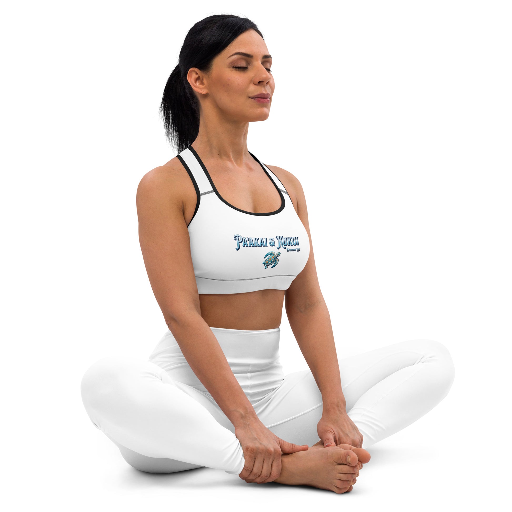 Tribal Sea Turtle Padded Sports Bra Sports Bra Pa'akai & Kukui