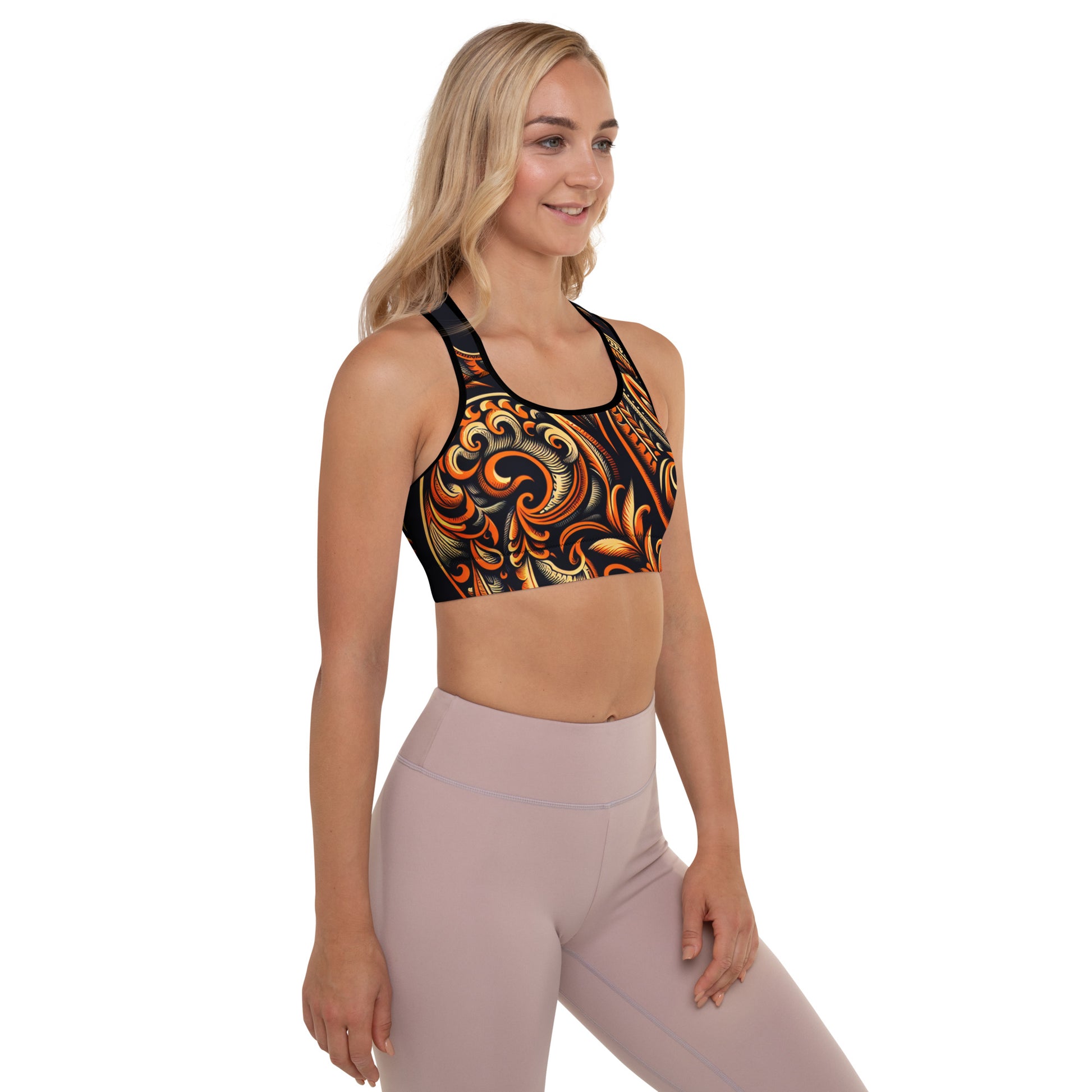 Laha'ole Pasley Padded Sports Bra Sports Bra Pa'akai & Kukui