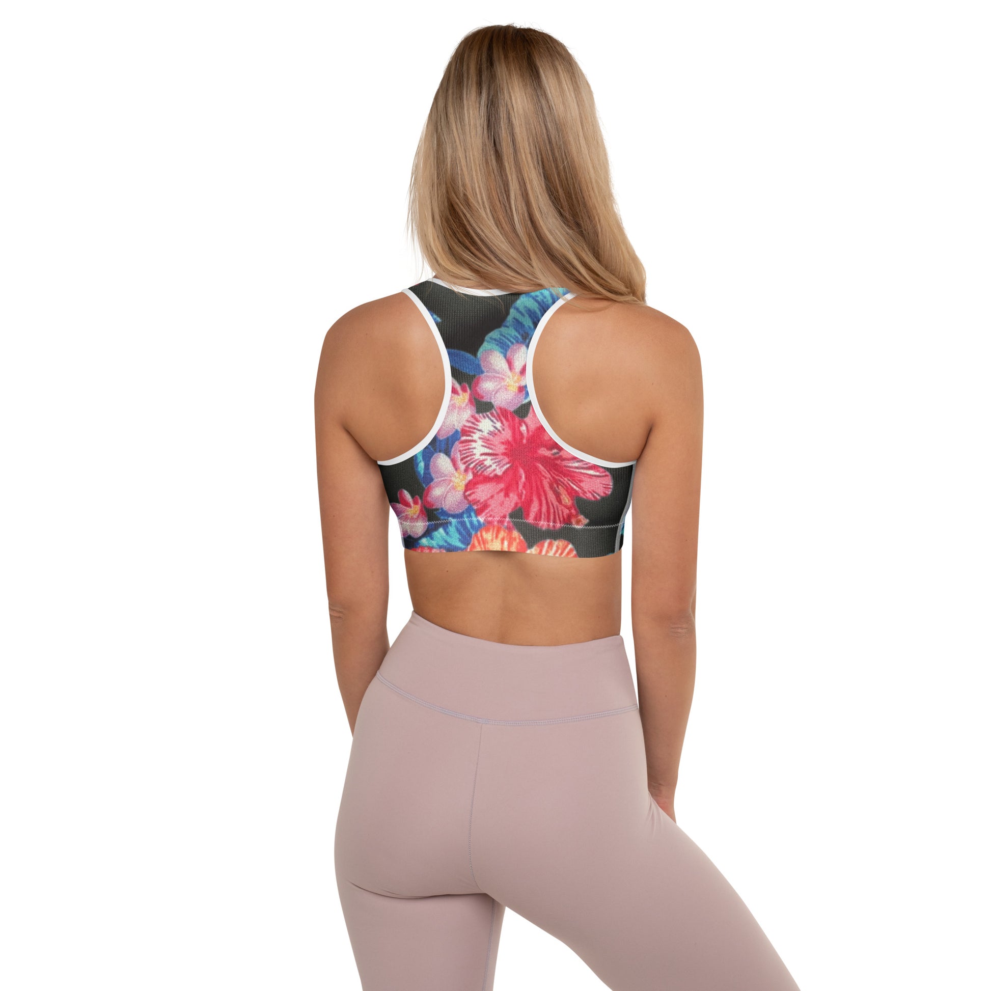 Ho'ōla (To Give Life, To Heal, To Revive) - Floral Padded Sports Bra Sports Bra Pa'akai & Kukui