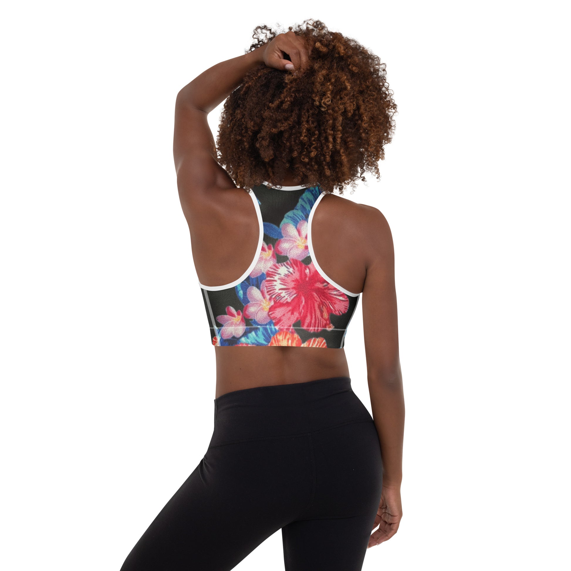 Ho'ōla (To Give Life, To Heal, To Revive) - Floral Padded Sports Bra Sports Bra Pa'akai & Kukui