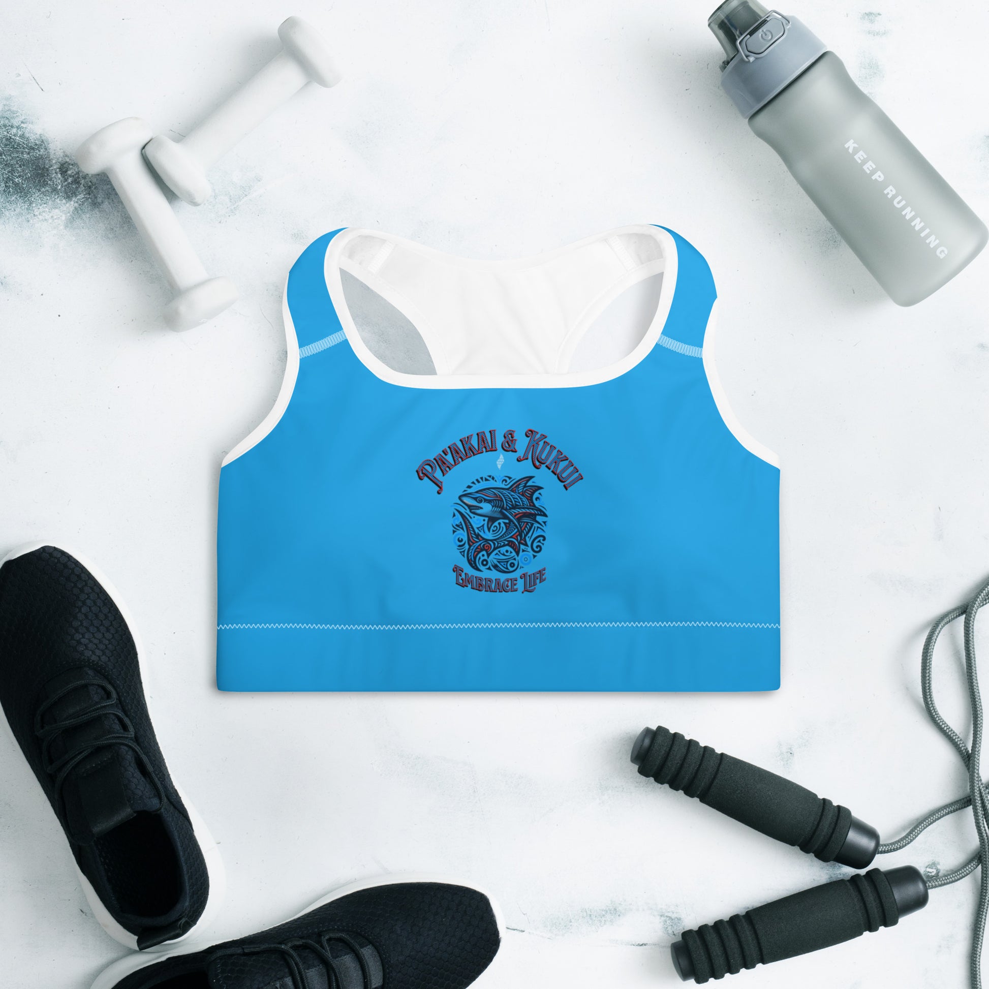 Tribal Shark Padded Sports Bra Sports Bra Pa'akai & Kukui