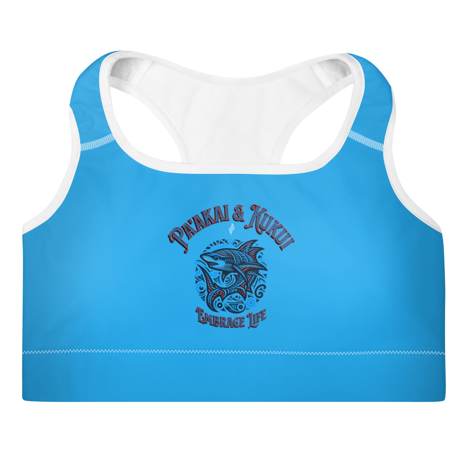 Tribal Shark Padded Sports Bra Sports Bra Pa'akai & Kukui