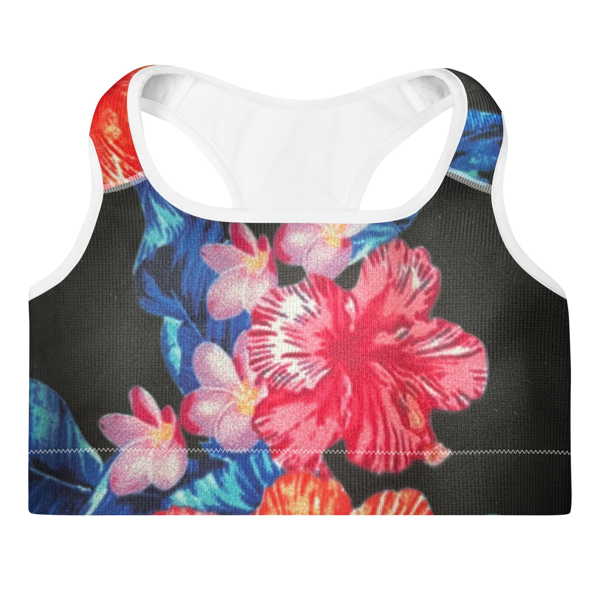 Ho'ōla (To Give Life, To Heal, To Revive) - Floral Padded Sports Bra Sports Bra Pa'akai & Kukui
