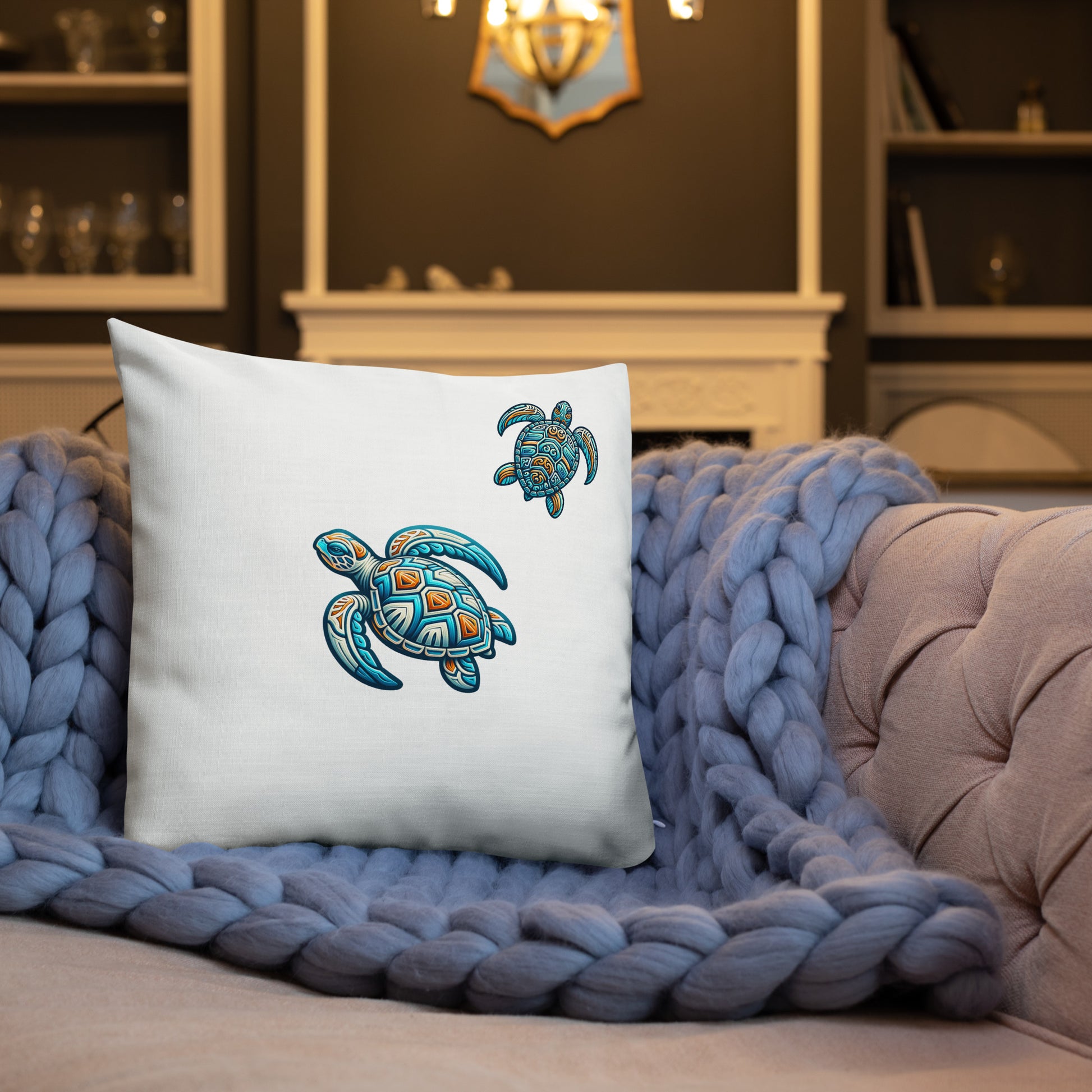 Tribal Sea Turtle Premium Pillow Pillow Pa'akai & Kukui