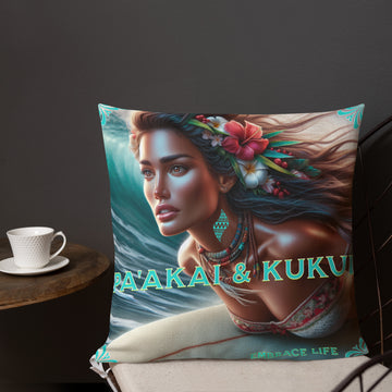 Hawaiian Surfer Chic Premium Pillow Pillow Pa'akai & Kukui