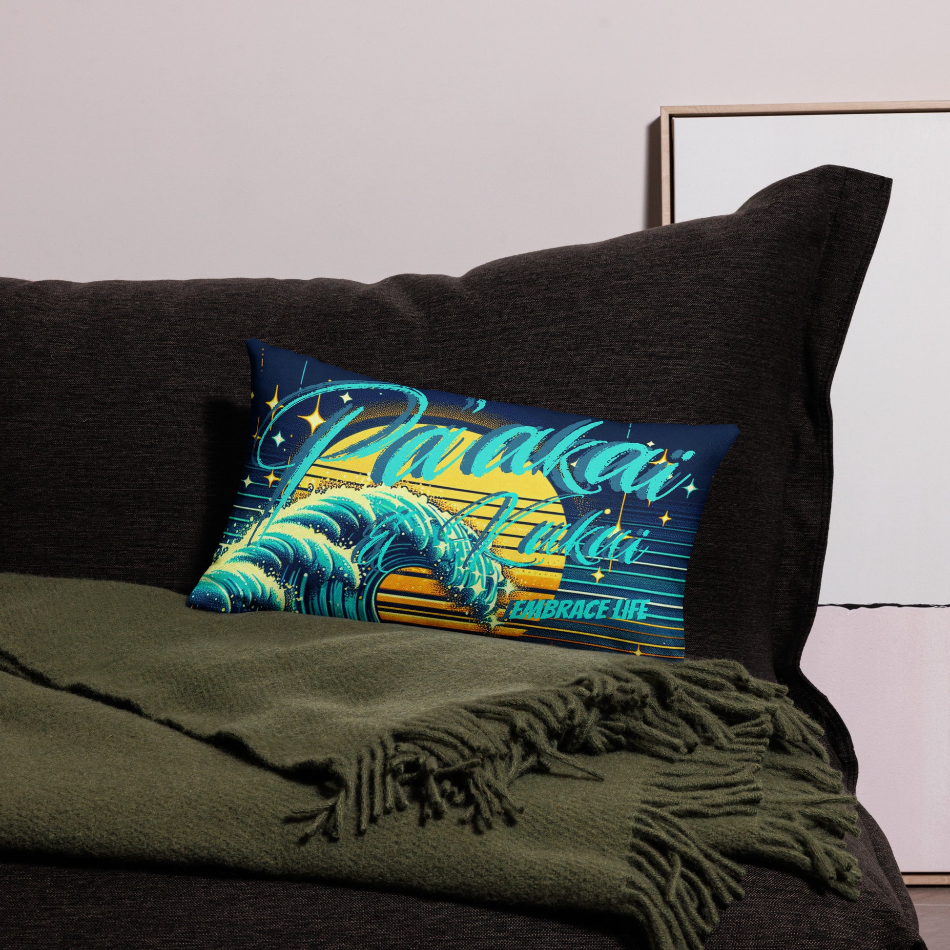 Blue Waves Premium Pillow Pillow Pa'akai & Kukui