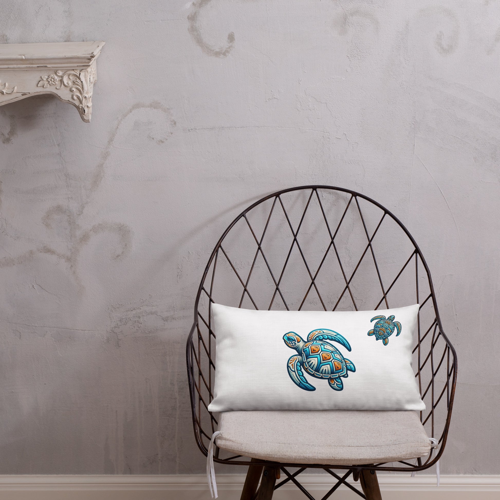 Tribal Sea Turtle Premium Pillow Pillow Pa'akai & Kukui