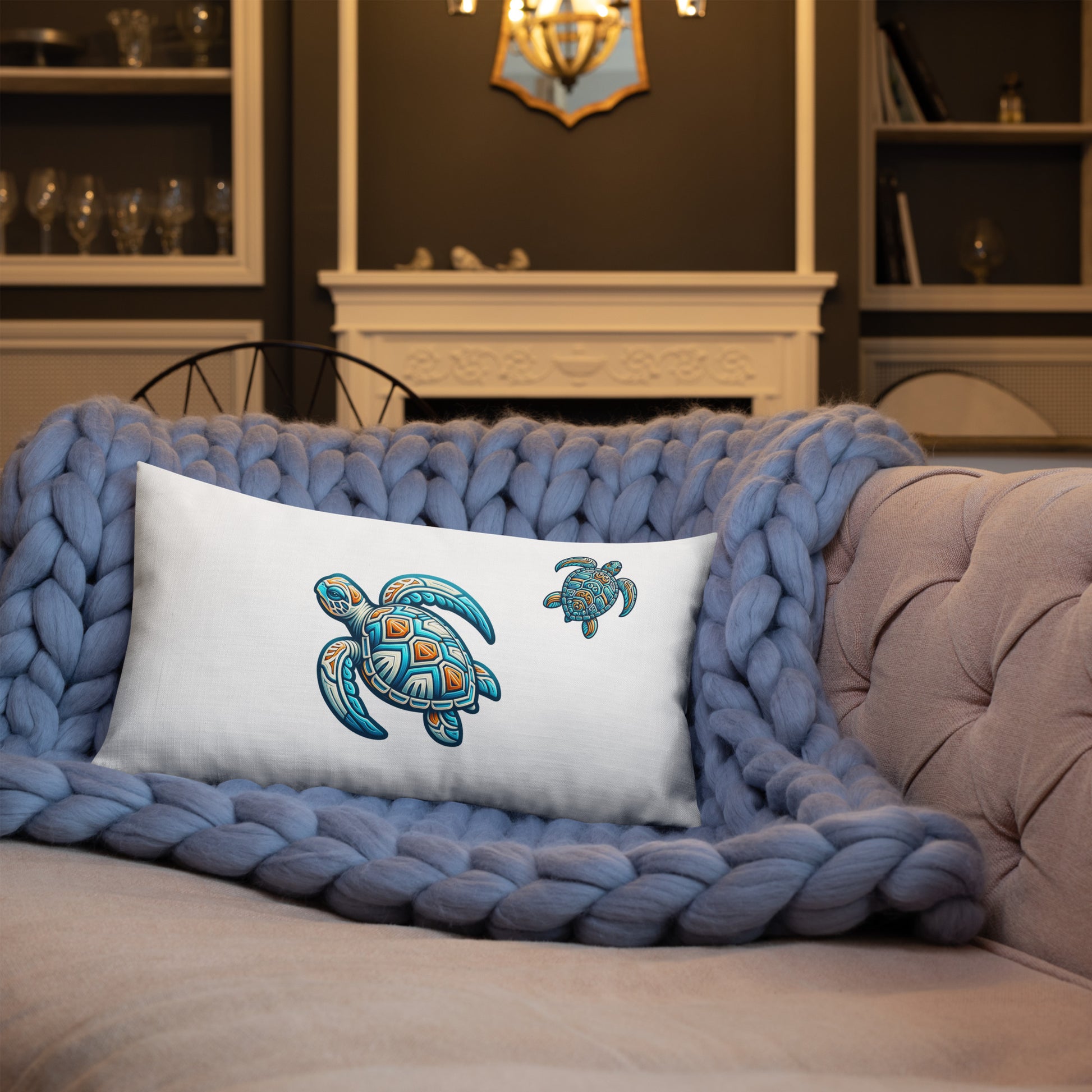 Tribal Sea Turtle Premium Pillow Pillow Pa'akai & Kukui