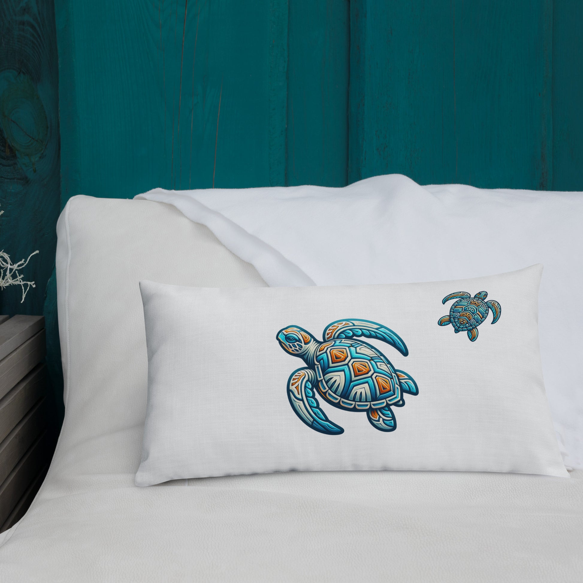 Tribal Sea Turtle Premium Pillow Pillow Pa'akai & Kukui