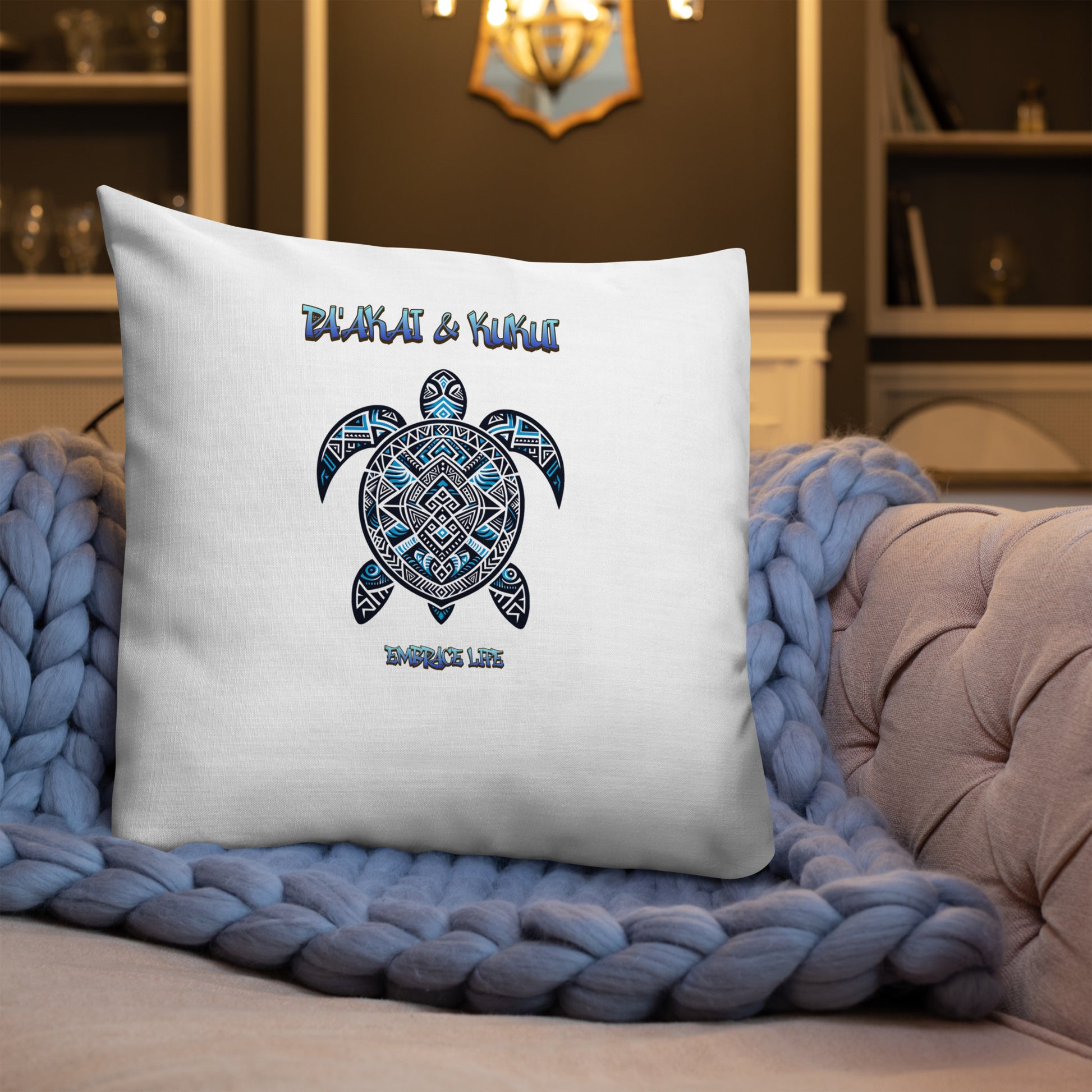 Tribal Sea Turtle Premium Pillow Pillow Pa'akai & Kukui