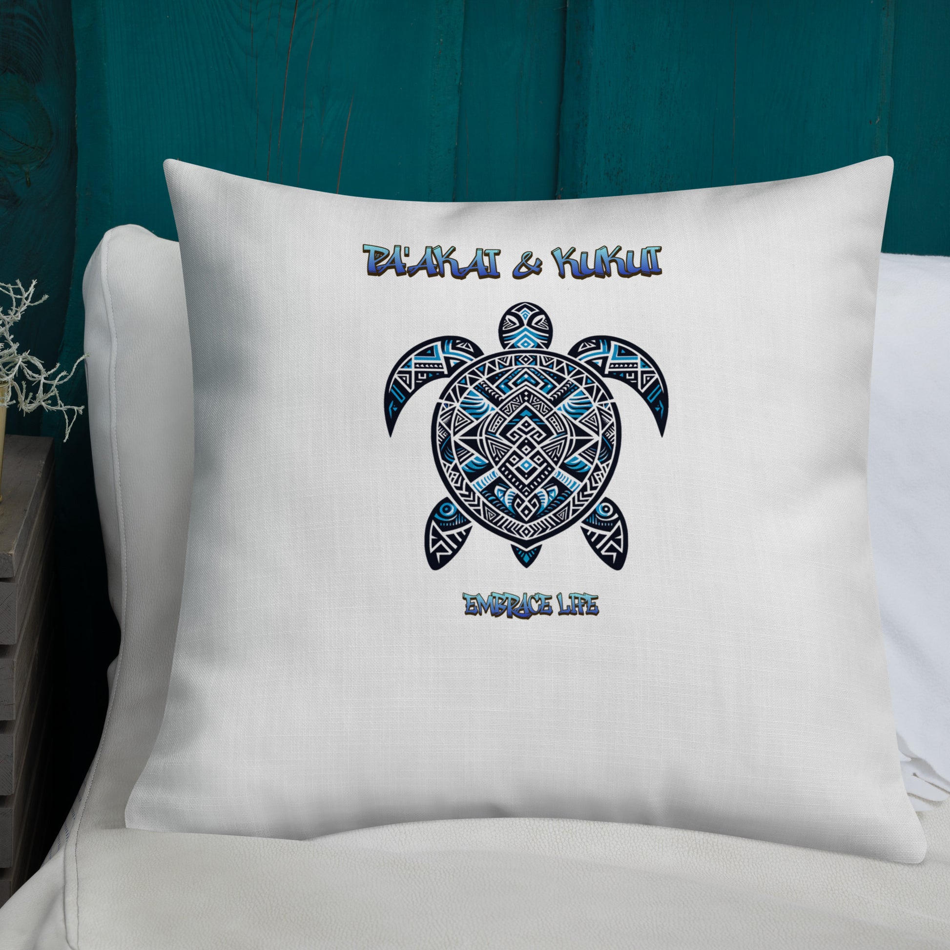Tribal Sea Turtle Premium Pillow Pillow Pa'akai & Kukui