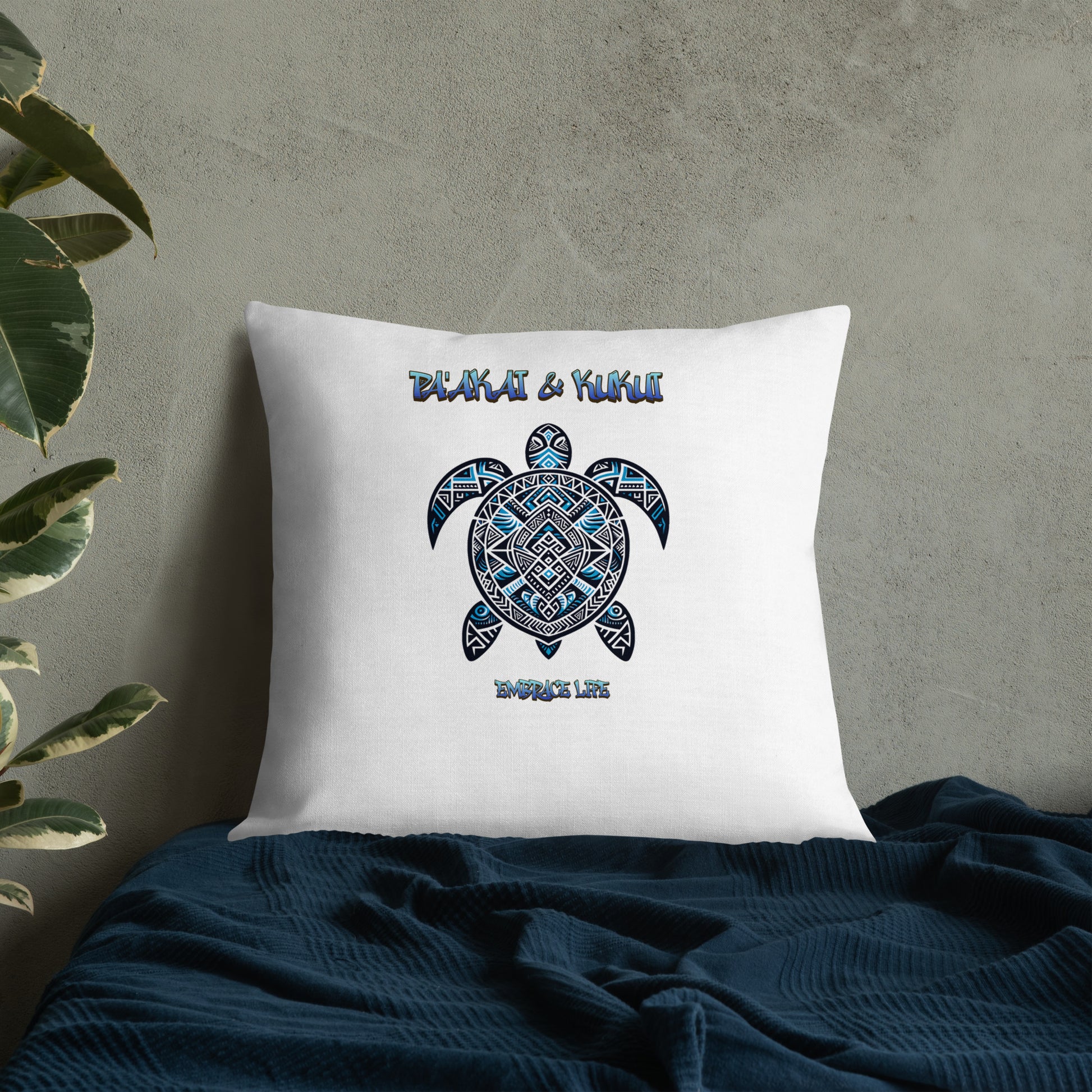 Tribal Sea Turtle Premium Pillow Pillow Pa'akai & Kukui
