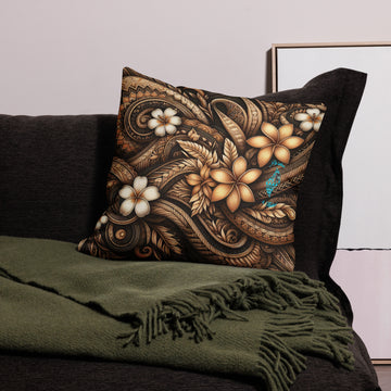Lū'au 'Ohana Premium Pillow Pillow Pa'akai & Kukui 22″×22″