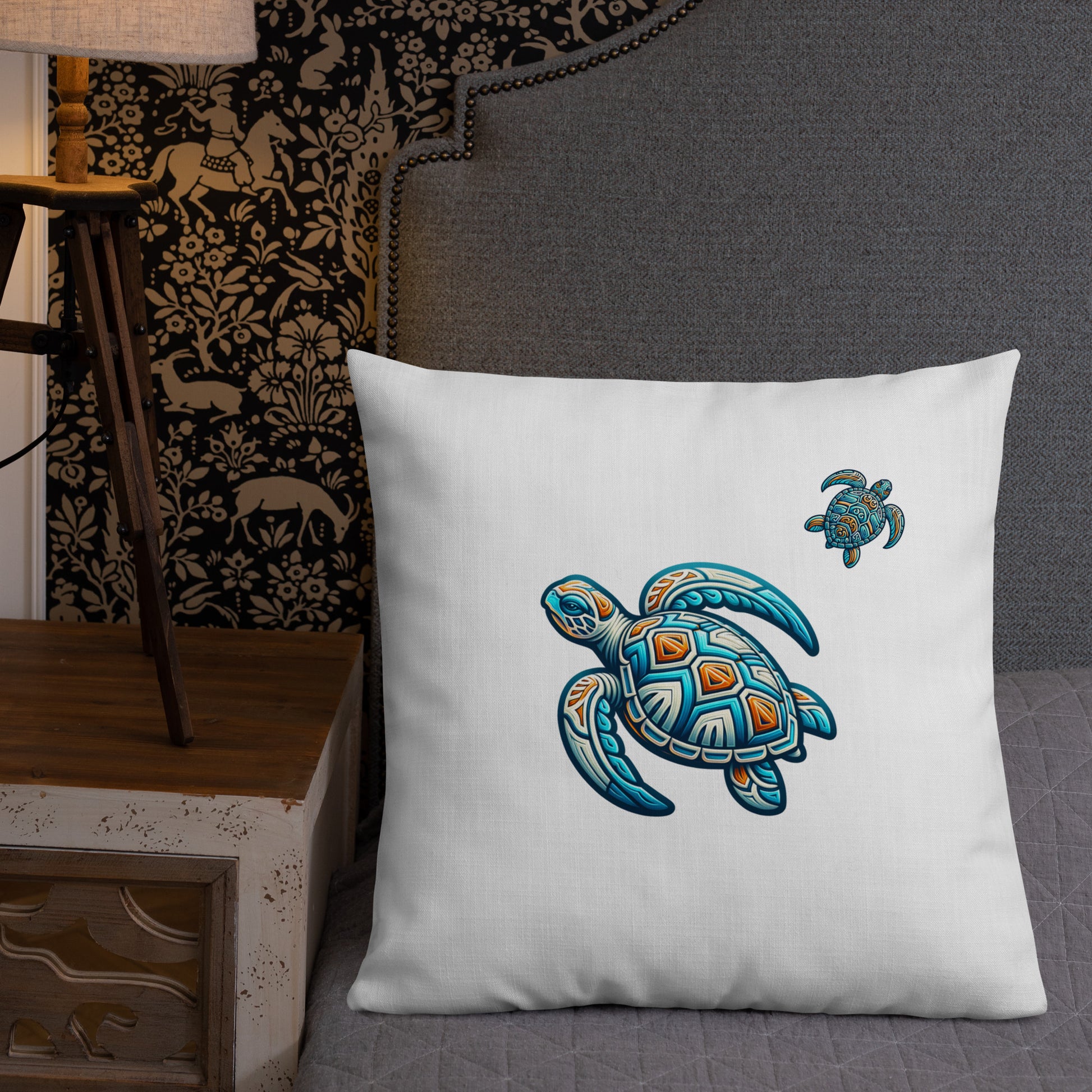 Tribal Sea Turtle Premium Pillow Pillow Pa'akai & Kukui