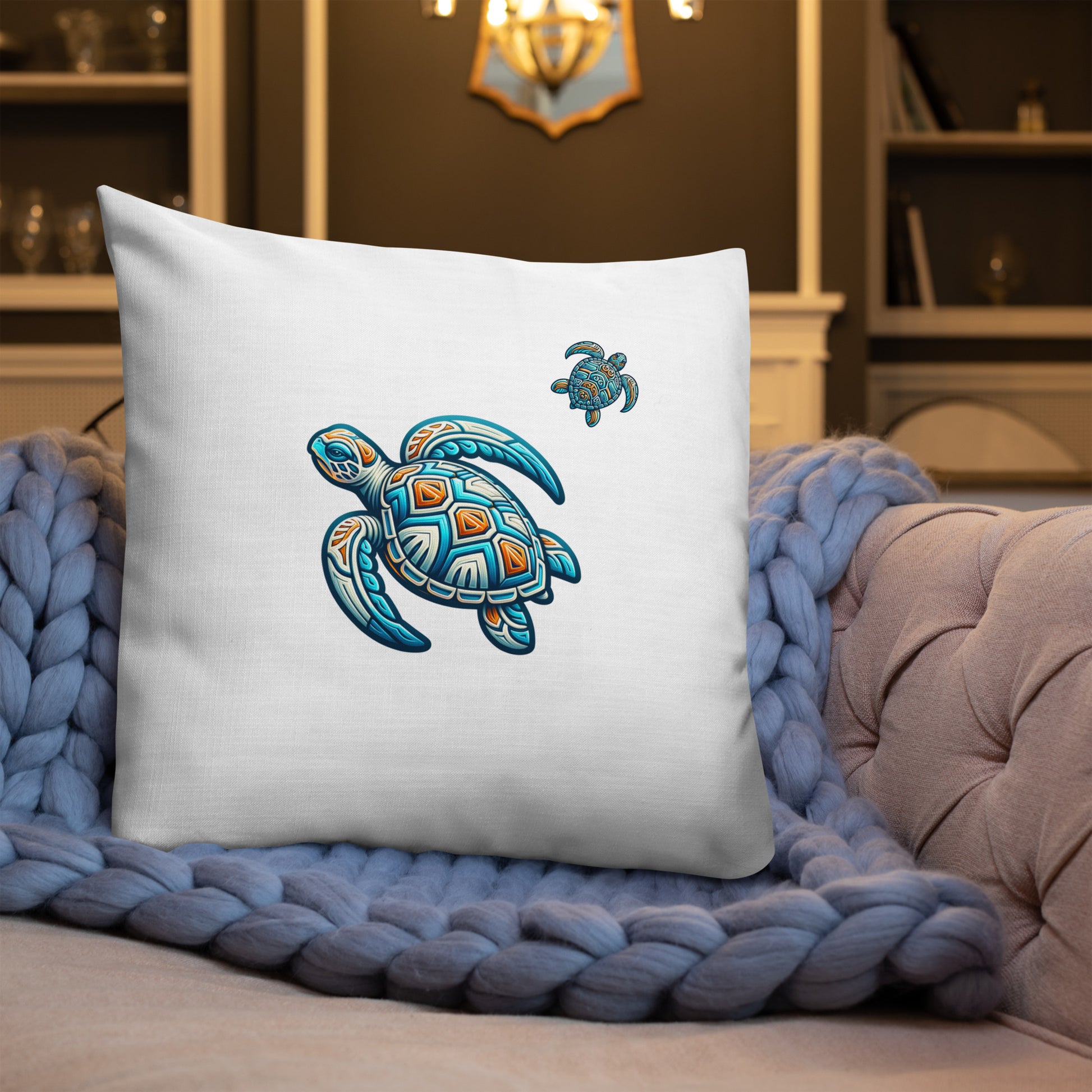 Tribal Sea Turtle Premium Pillow Pillow Pa'akai & Kukui