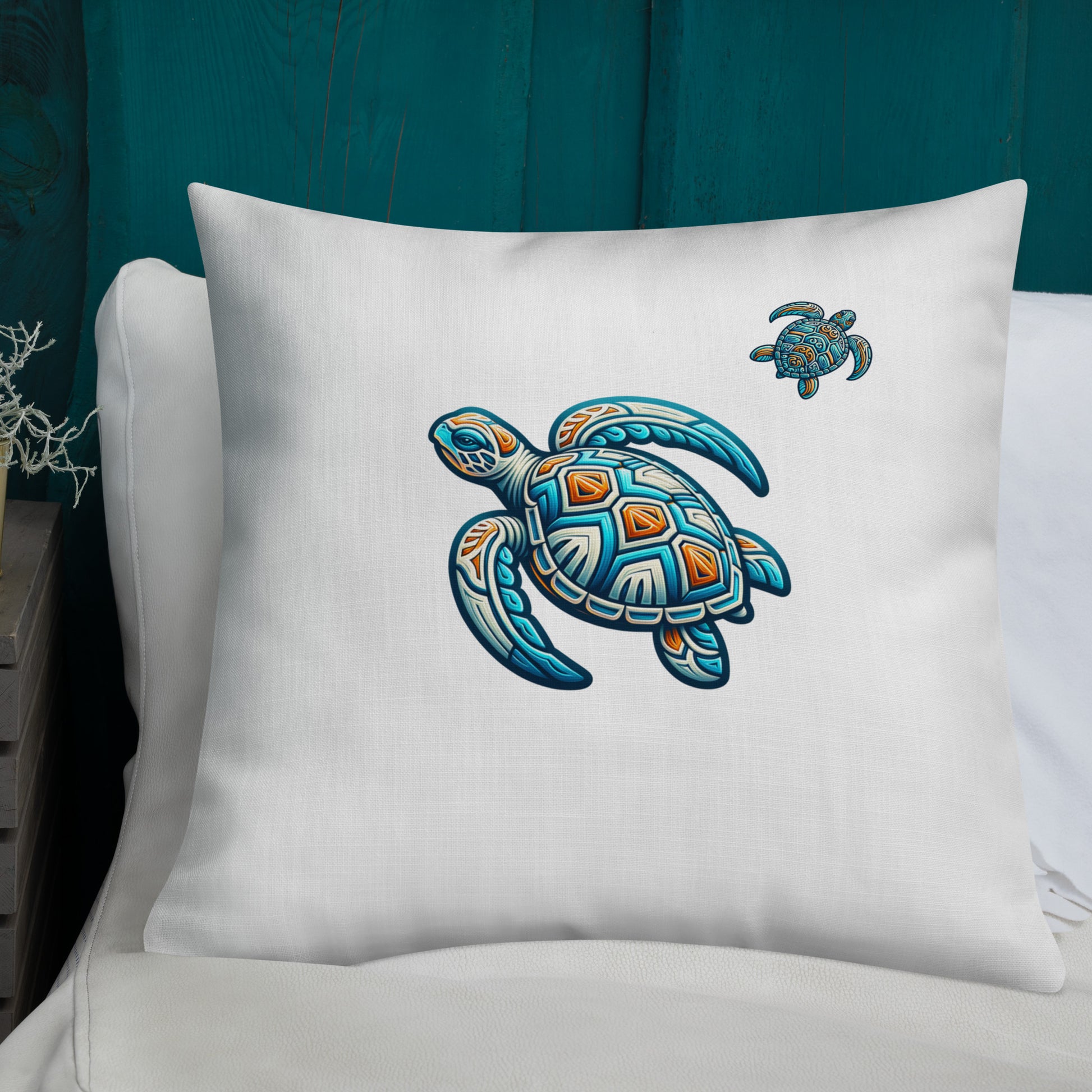 Tribal Sea Turtle Premium Pillow Pillow Pa'akai & Kukui
