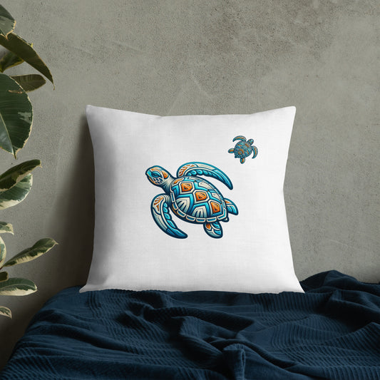 Tribal Sea Turtle Premium Pillow