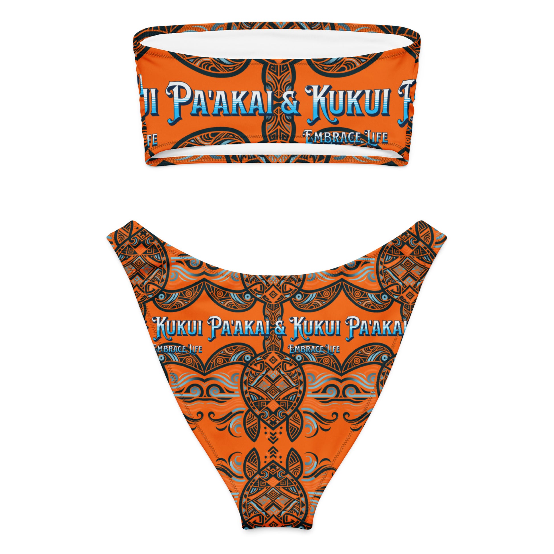 'Ālani Tribal Honu bandeau bikini Bandeau Bikini Pa'akai & Kukui