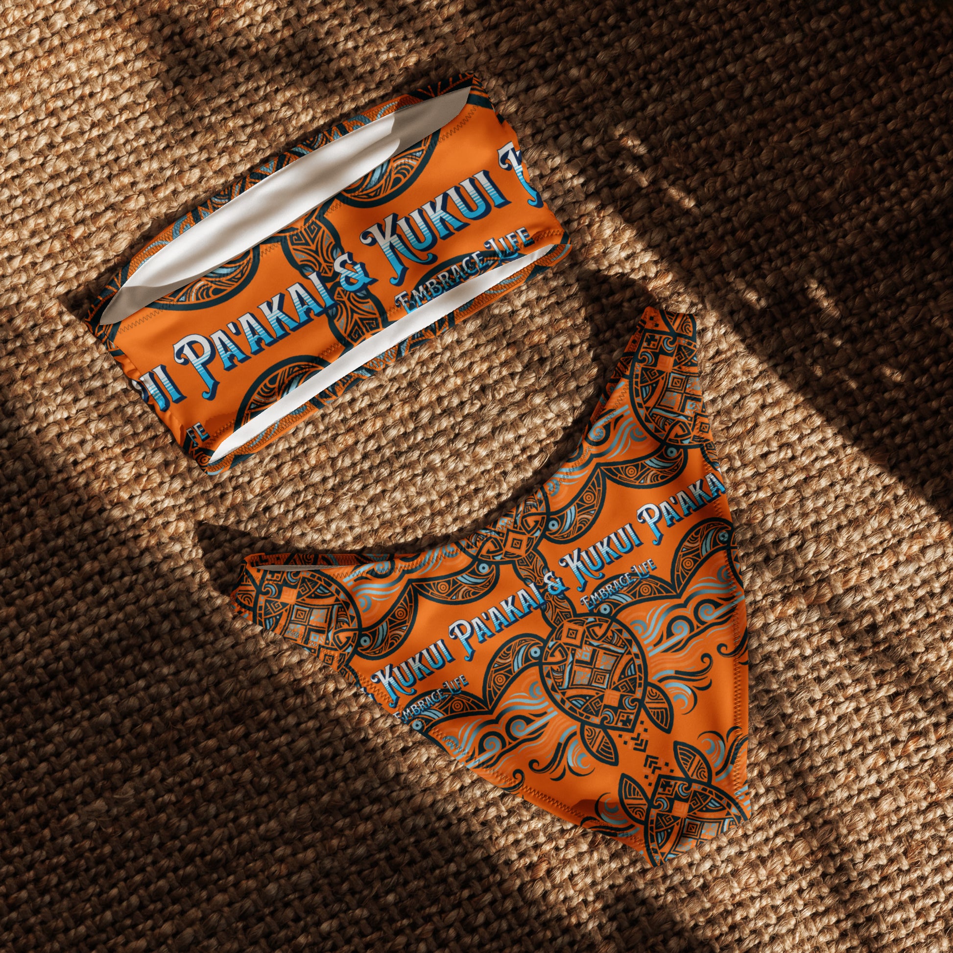 'Ālani Tribal Honu bandeau bikini Bandeau Bikini Pa'akai & Kukui