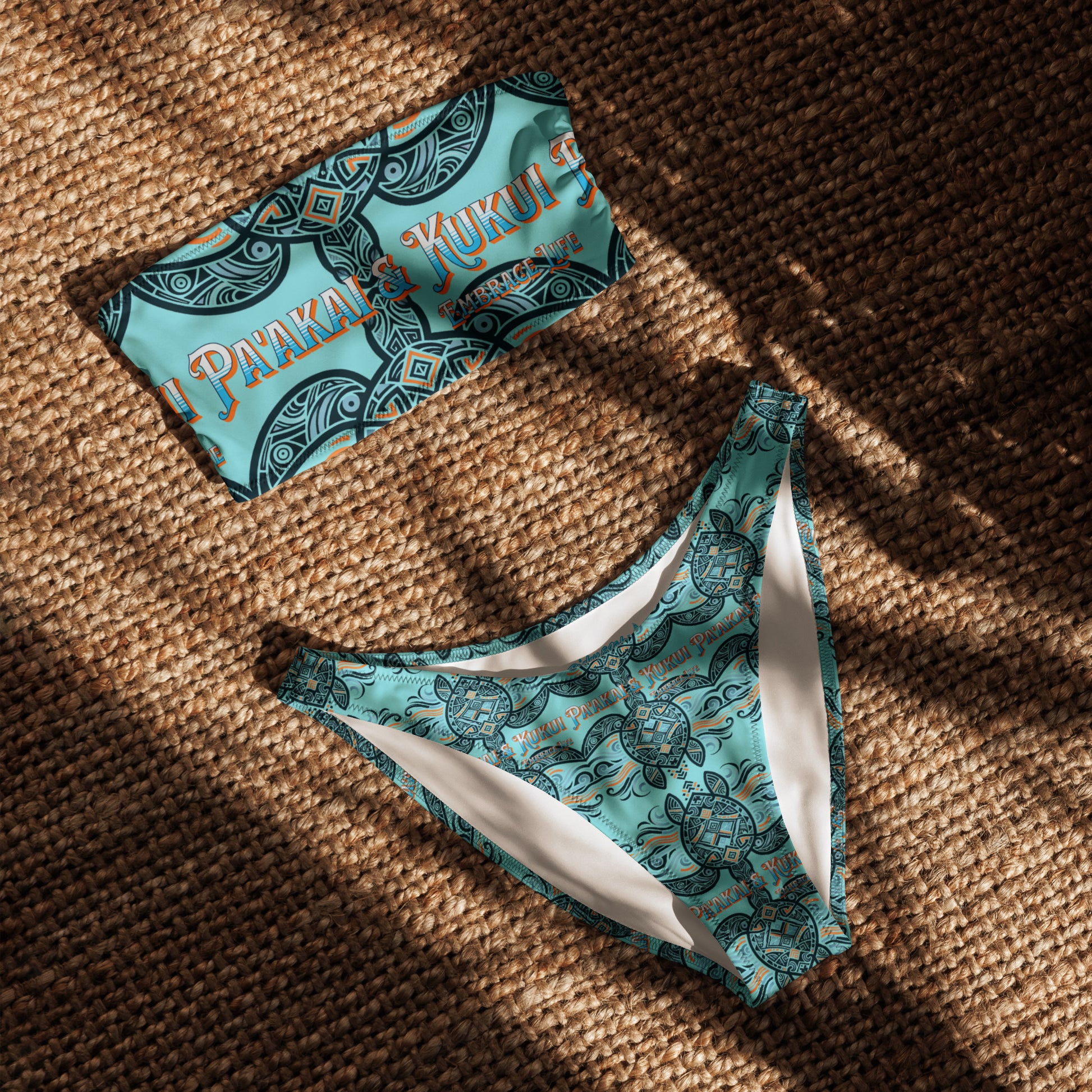 Tribal honu II bandeau bikini Bandeau Bikini Pa'akai & Kukui