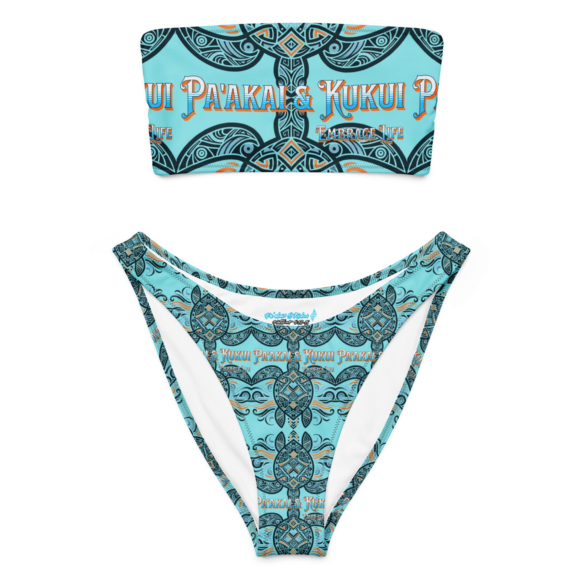 Tribal honu II bandeau bikini Bandeau Bikini Pa'akai & Kukui