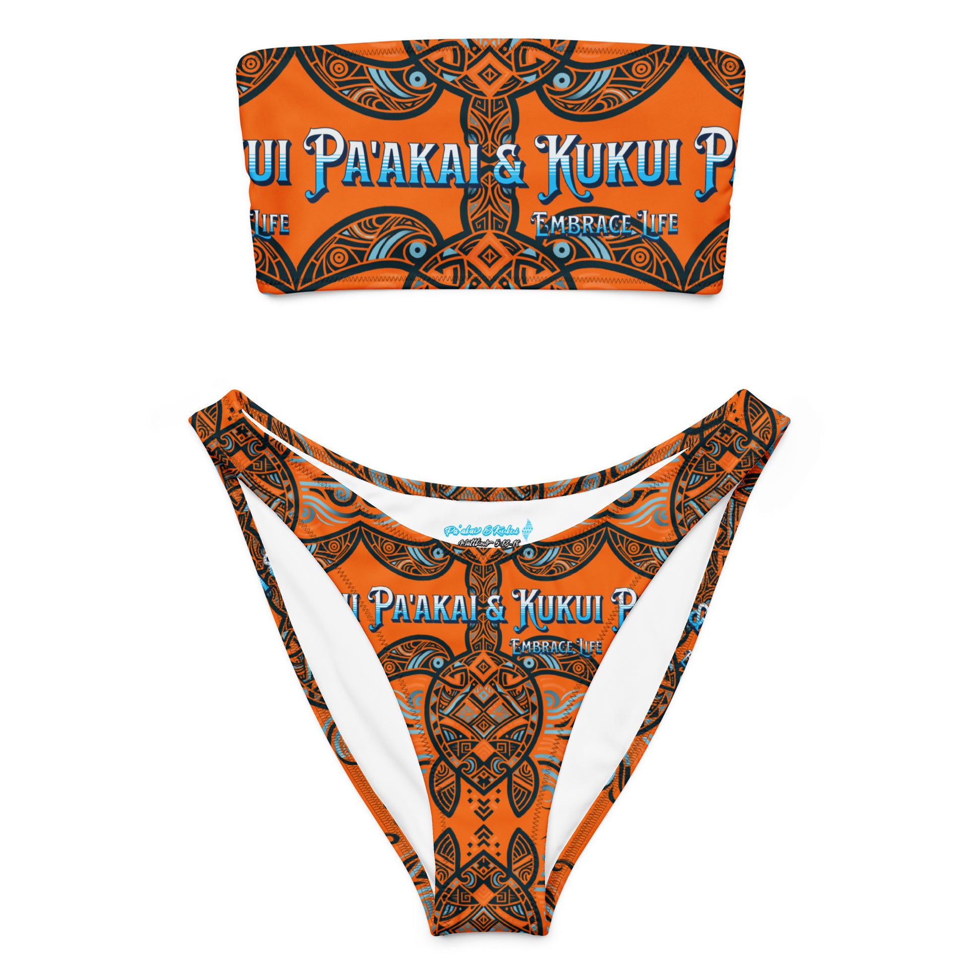 'Ālani Tribal Honu bandeau bikini Bandeau Bikini Pa'akai & Kukui