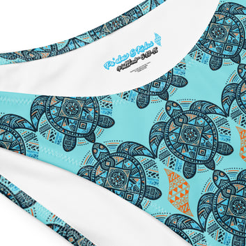 Tribal honu bandeau bikini