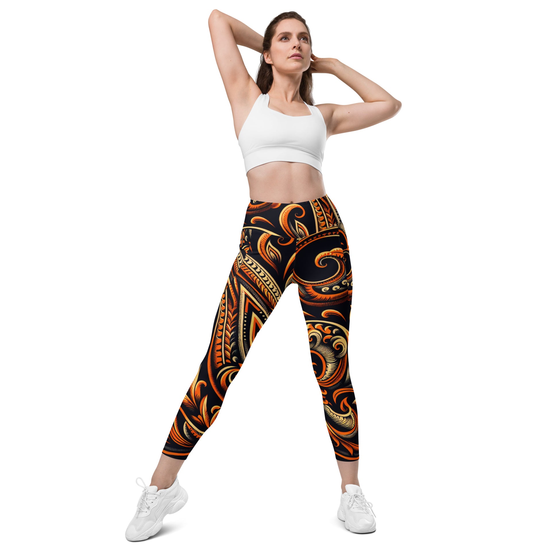 Laha'ole Pasley Leggings with pockets Yoga Leggings Pa'akai & Kukui
