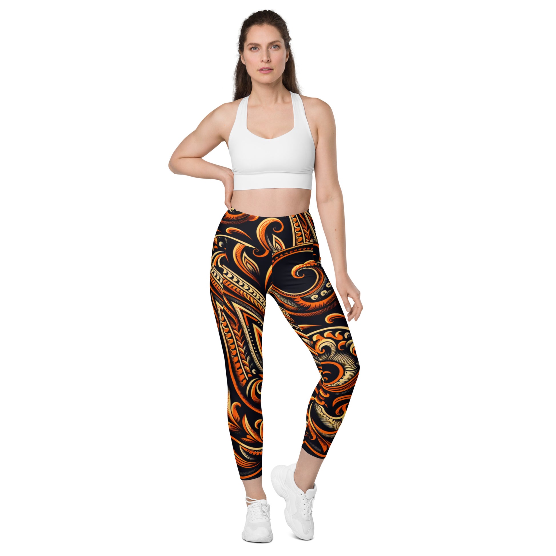 Laha'ole Pasley Leggings with pockets Yoga Leggings Pa'akai & Kukui