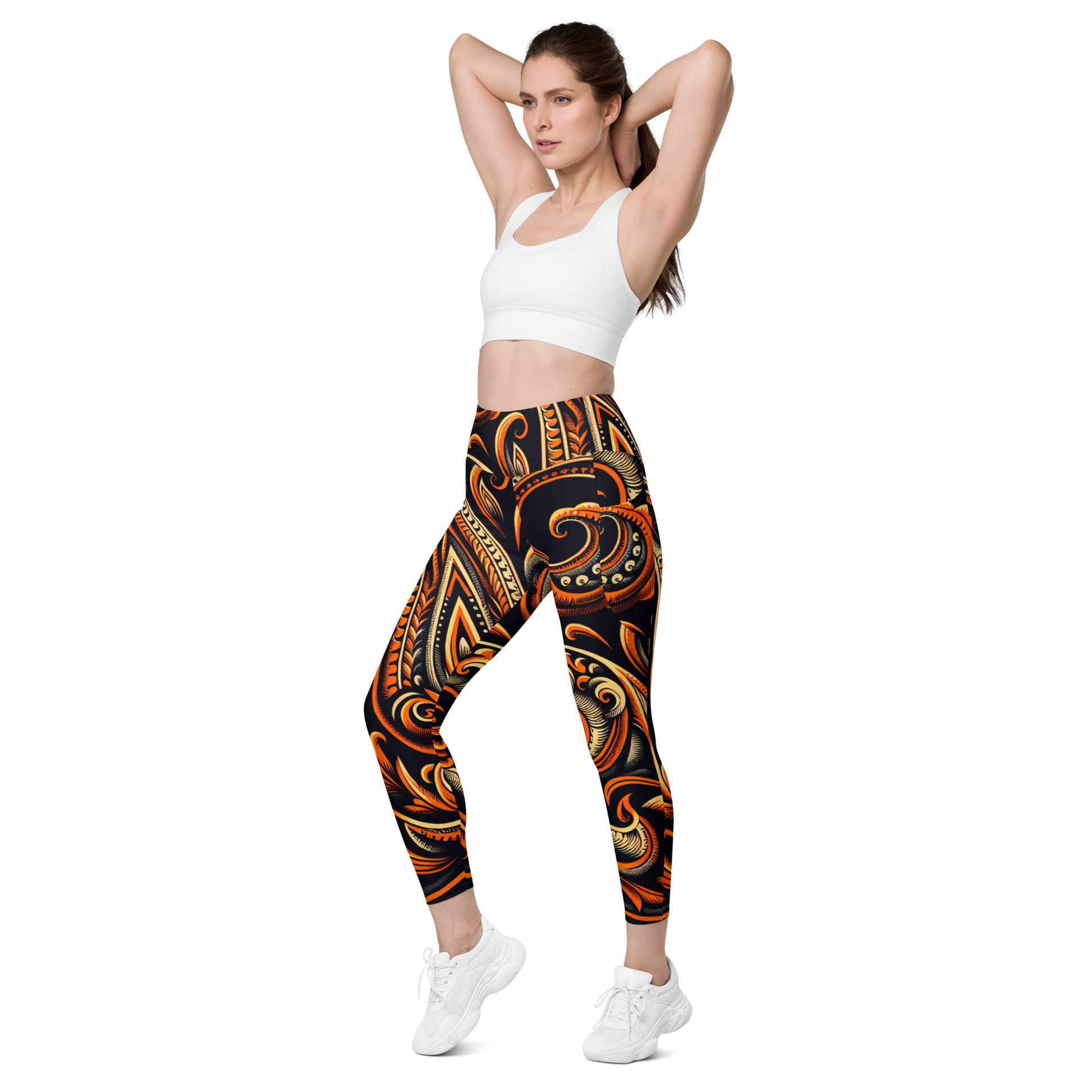 Laha'ole Pasley Leggings with pockets Yoga Leggings Pa'akai & Kukui
