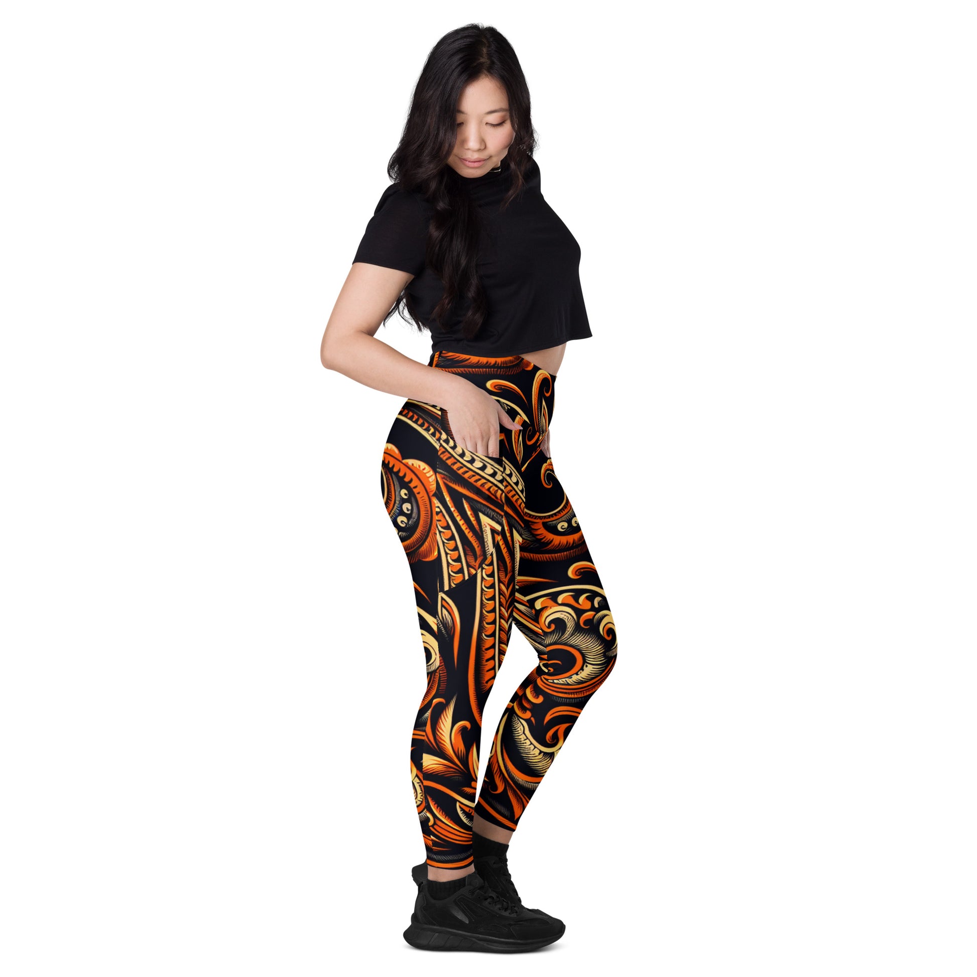 Laha'ole Pasley Leggings with pockets Yoga Leggings Pa'akai & Kukui
