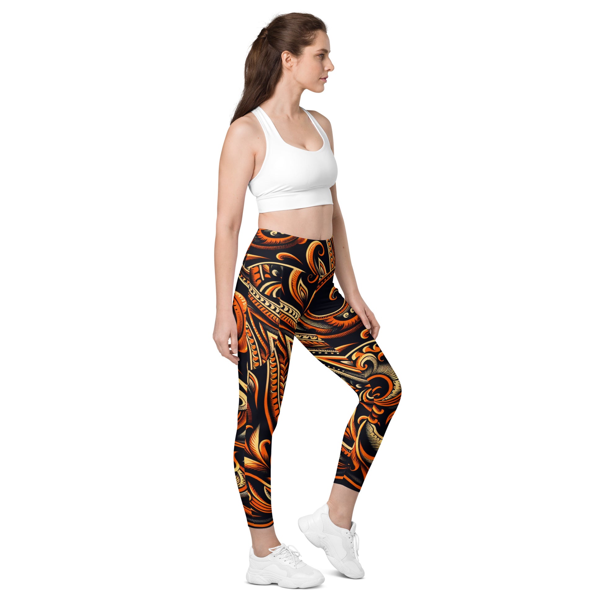 Laha'ole Pasley Leggings with pockets Yoga Leggings Pa'akai & Kukui