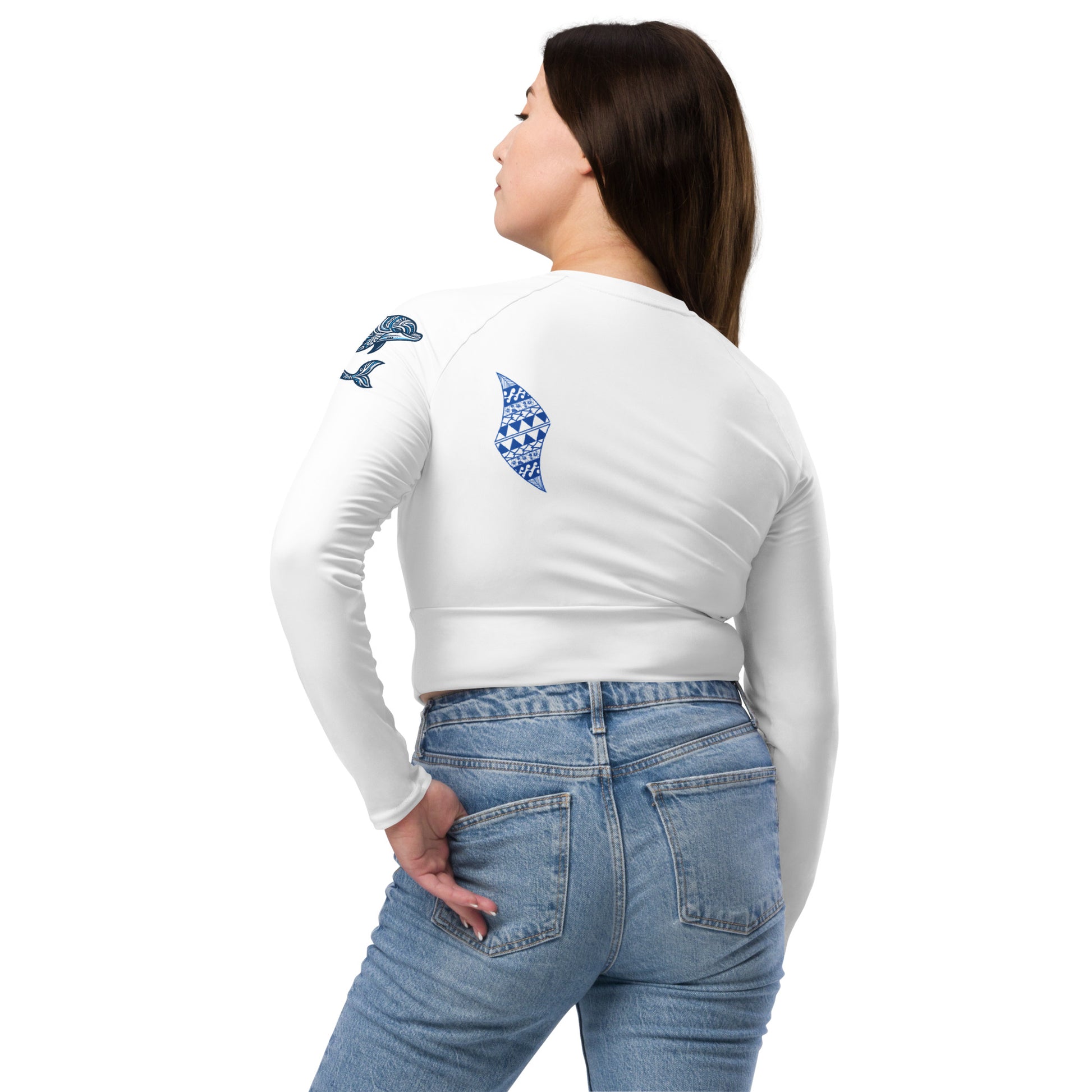 Beach Life Recycled long-sleeve crop top Crop Top Pa'akai & Kukui