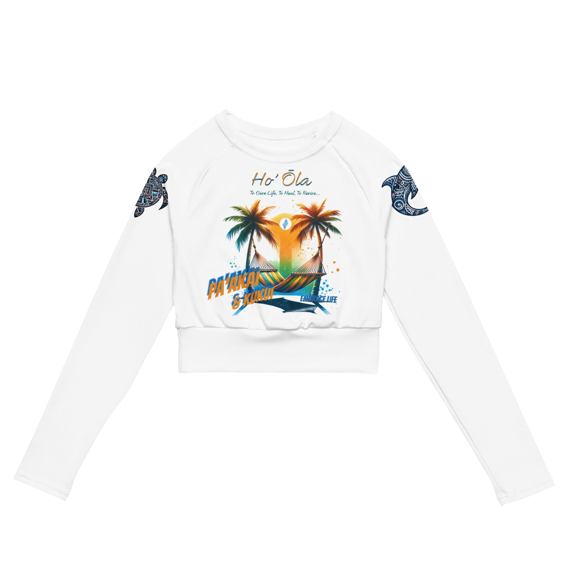 Beach Life Recycled long-sleeve crop top Crop Top Pa'akai & Kukui