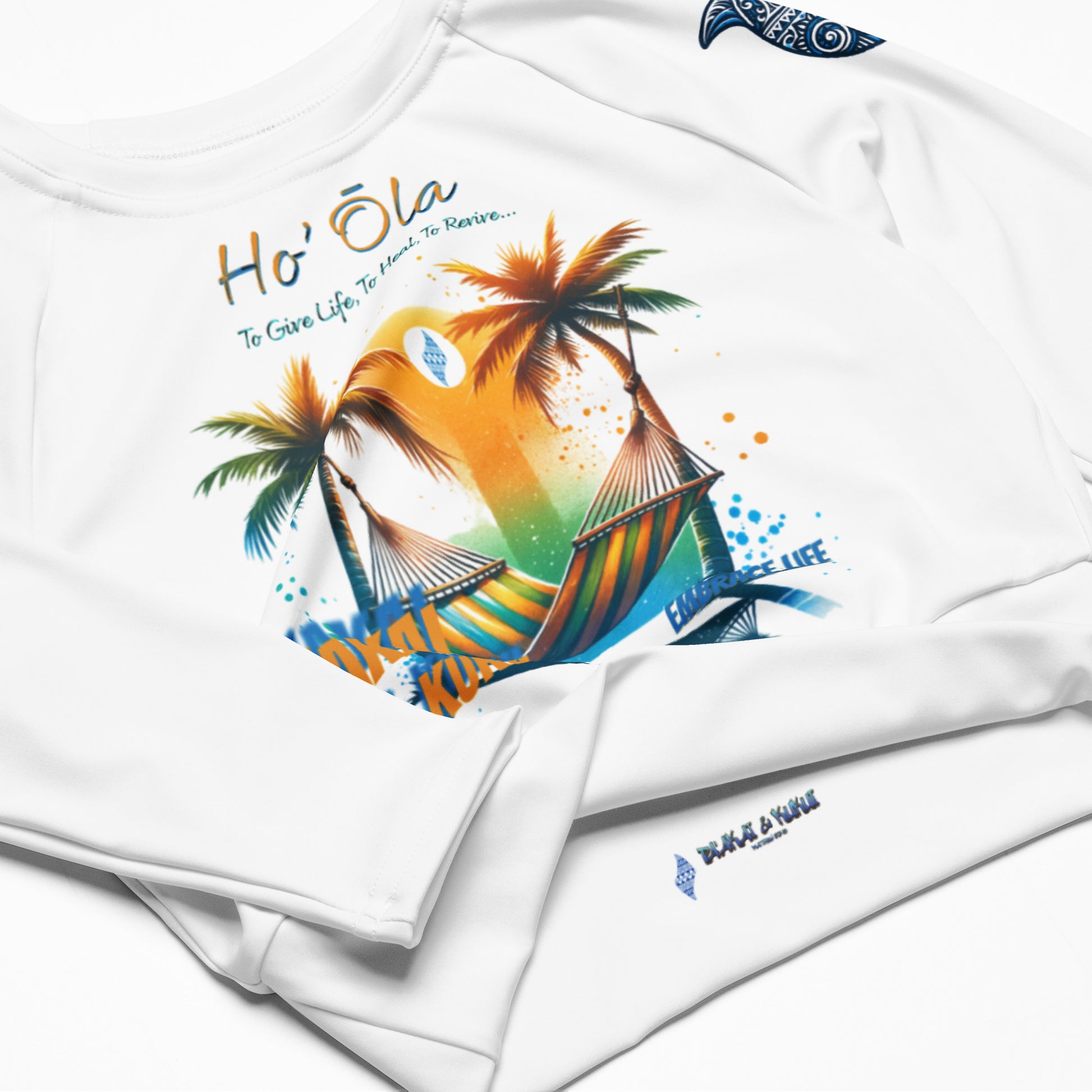 Beach Life Recycled long-sleeve crop top Crop Top Pa'akai & Kukui