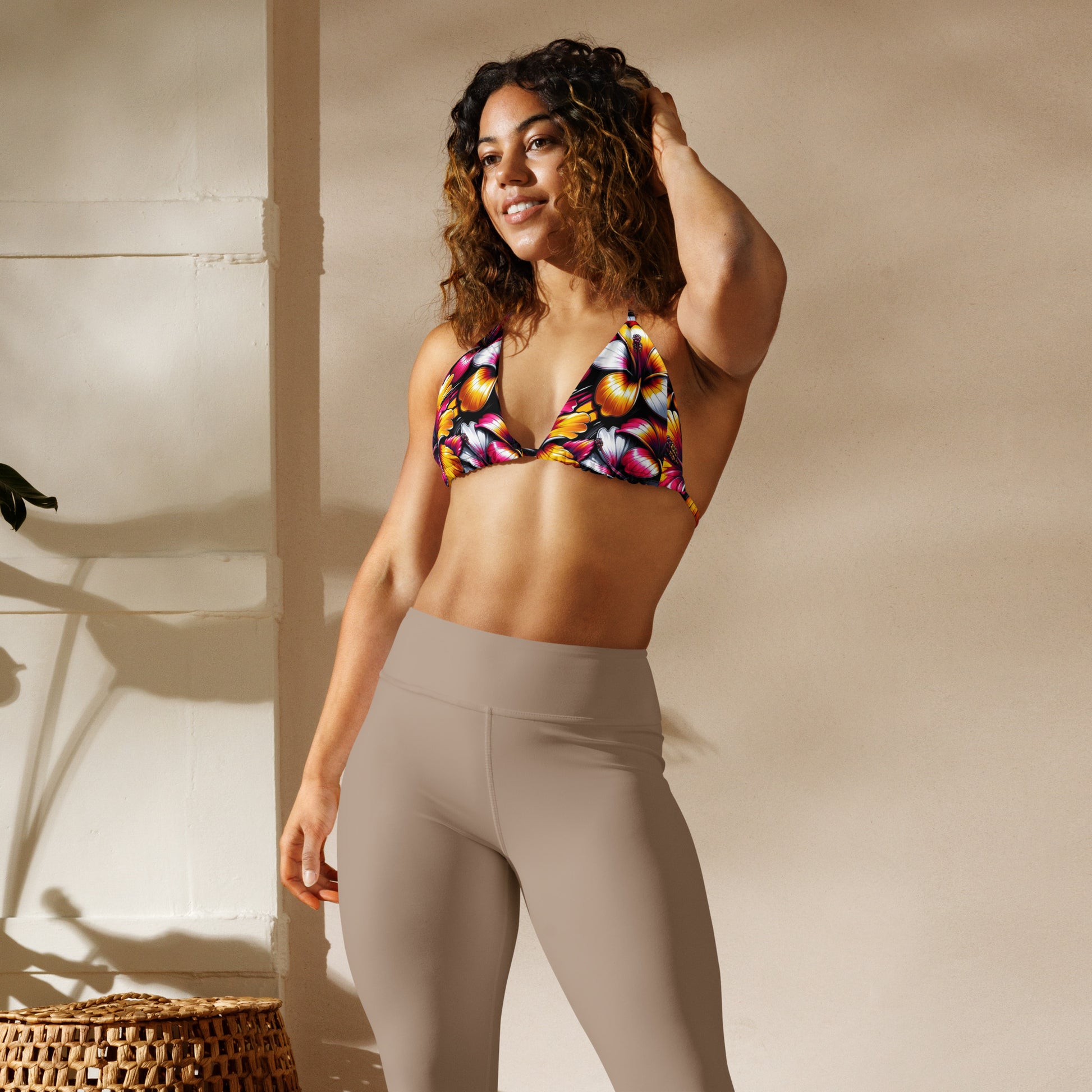 Rose Gold Hibiscus String Bikini top Bikini Top Pa'akai & Kukui