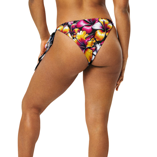 Rose Gold Hibiscus String Bikini bottom