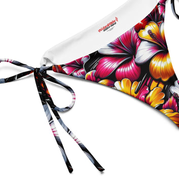 Rose Gold Hibiscus String Bikini bottom