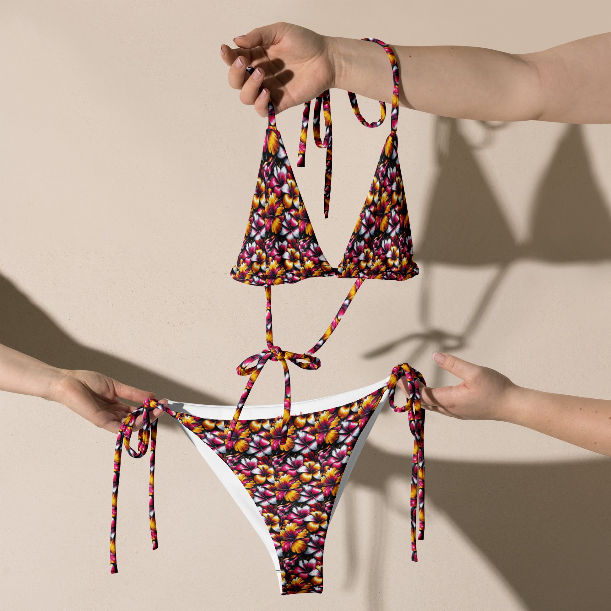 Rose Gold Hibiscus string bikini Bikini Pa'akai & Kukui