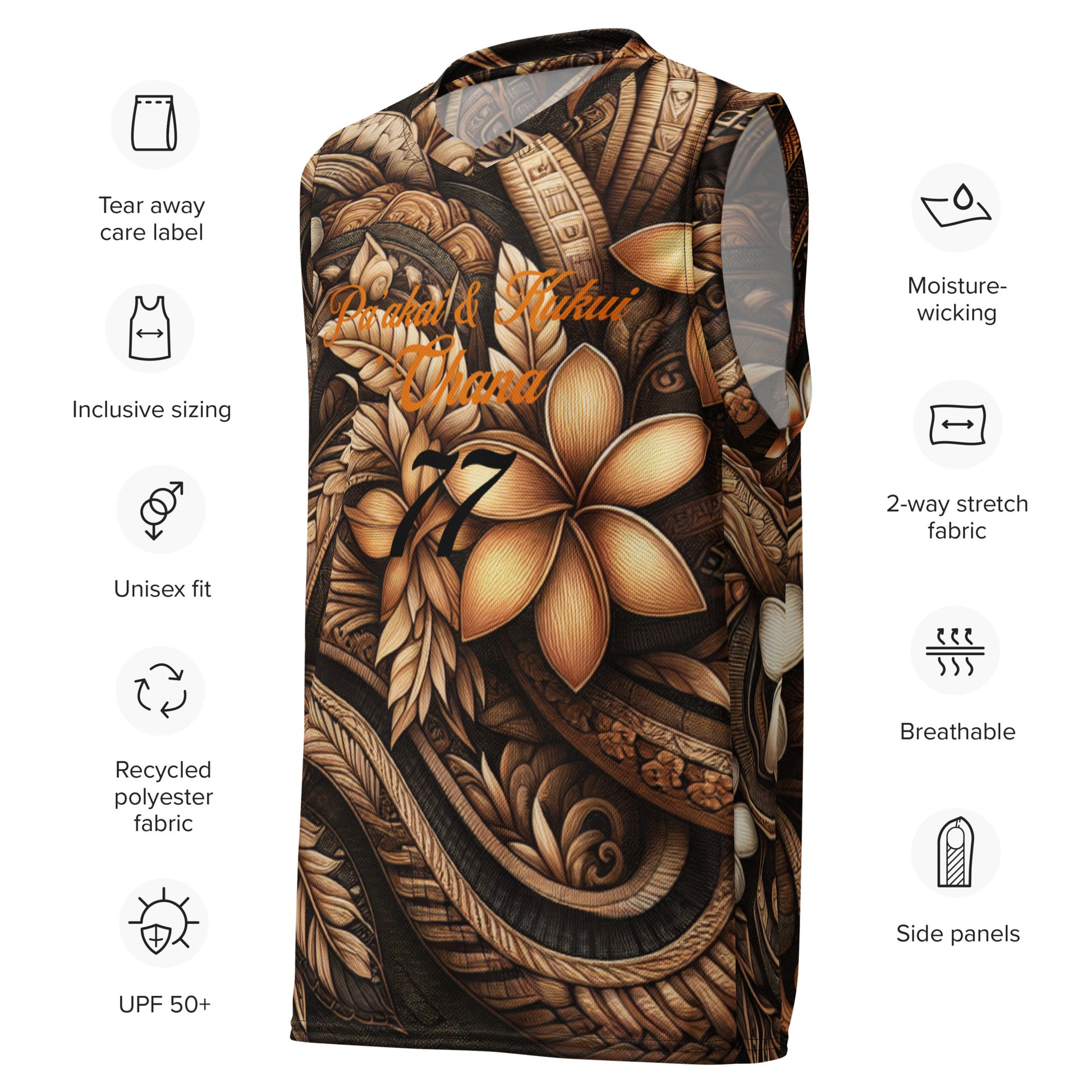 Lū'au 'Ohana basketball jersey Basketball Jersey Pa'akai & Kukui