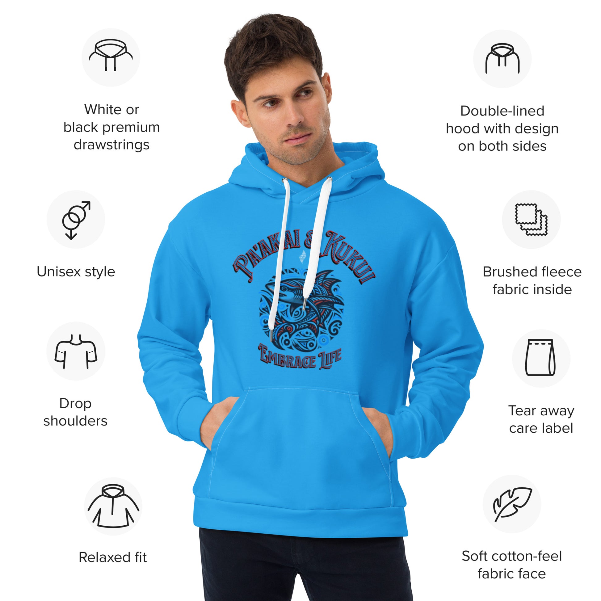 Tribal Shark Hoodie Pullover Hoodie Pa'akai & Kukui