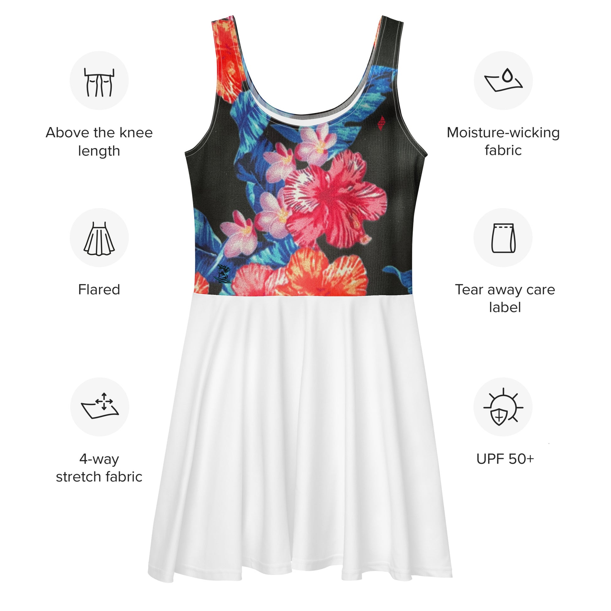 Ho'ōla (To Give Life, To Heal, To Revive) Floral Skater Dress Summer/Skater Dress Pa'akai & Kukui