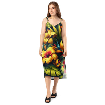 Nā Pua Nani - Tie-strap midi dress Dress Pa'akai & Kukui Black XS