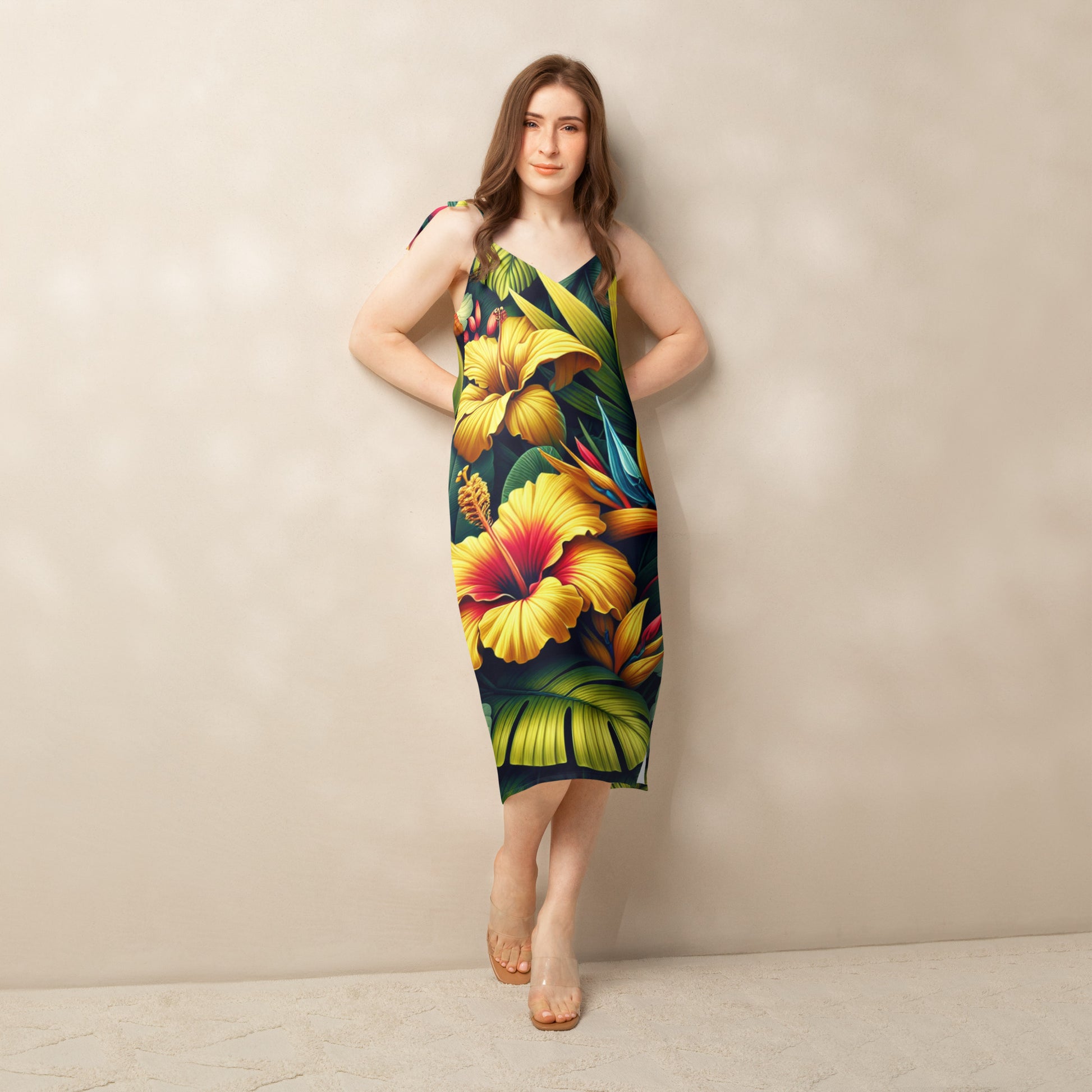 Nā Pua Nani - Tie-strap midi dress Dress Pa'akai & Kukui
