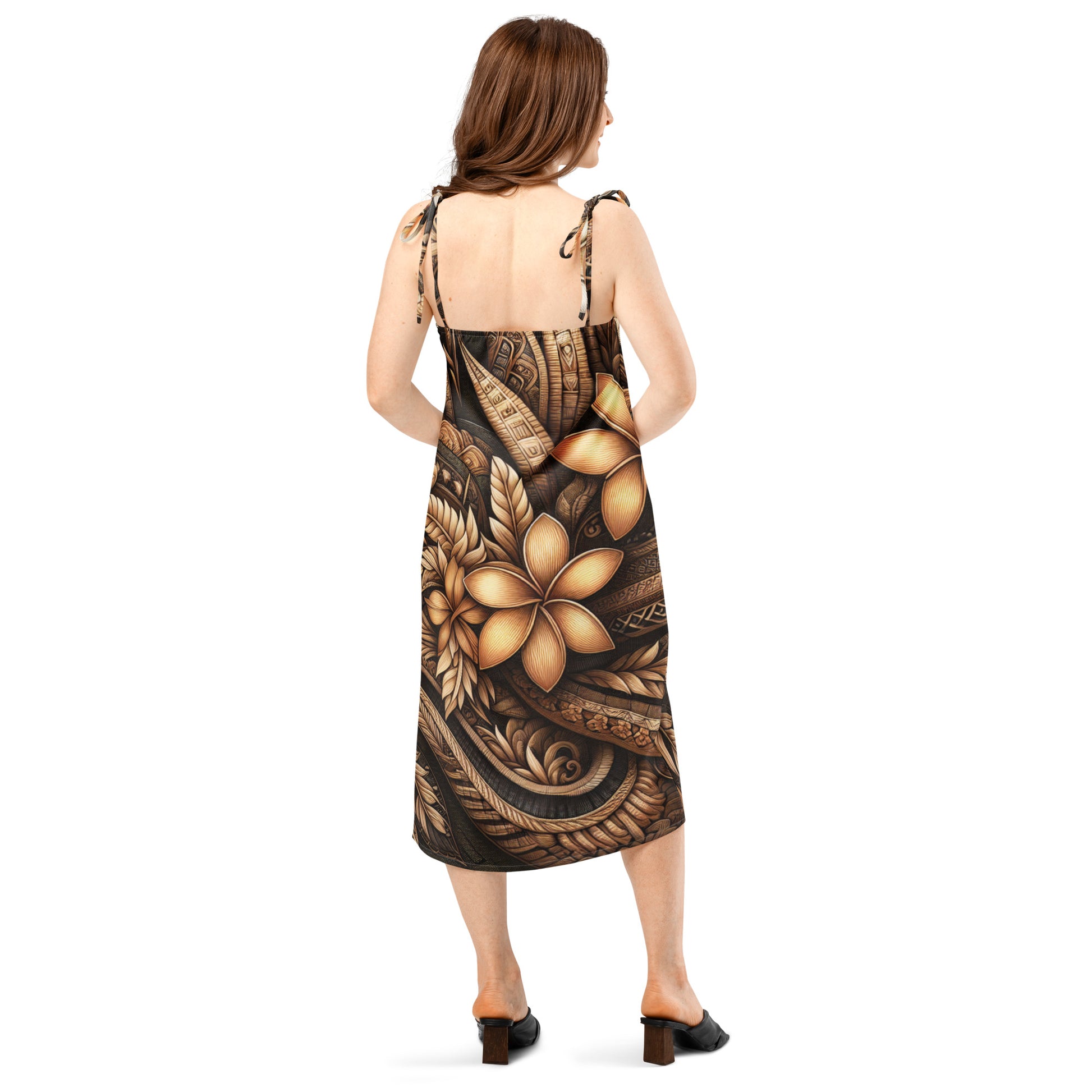 Lū'au 'Ohana Tie-strap midi dress Dress Pa'akai & Kukui
