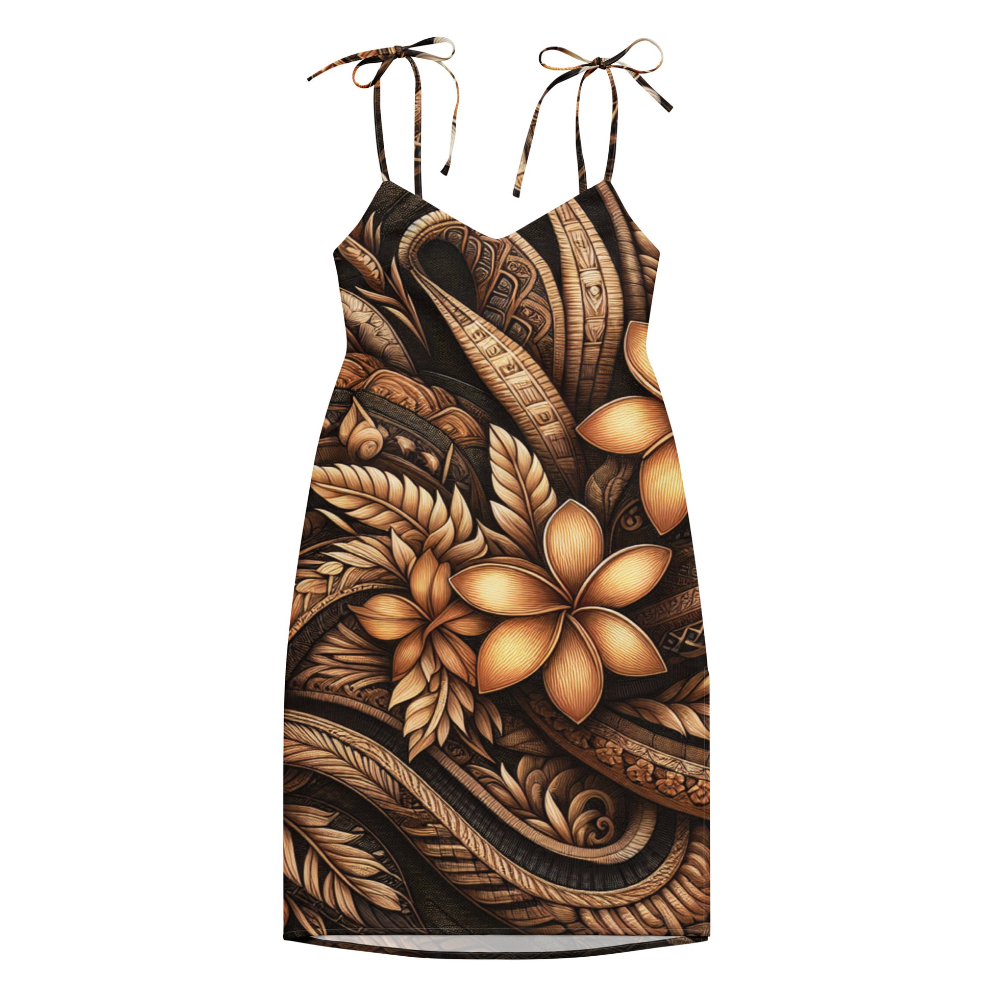 Lū'au 'Ohana Tie-strap midi dress Dress Pa'akai & Kukui