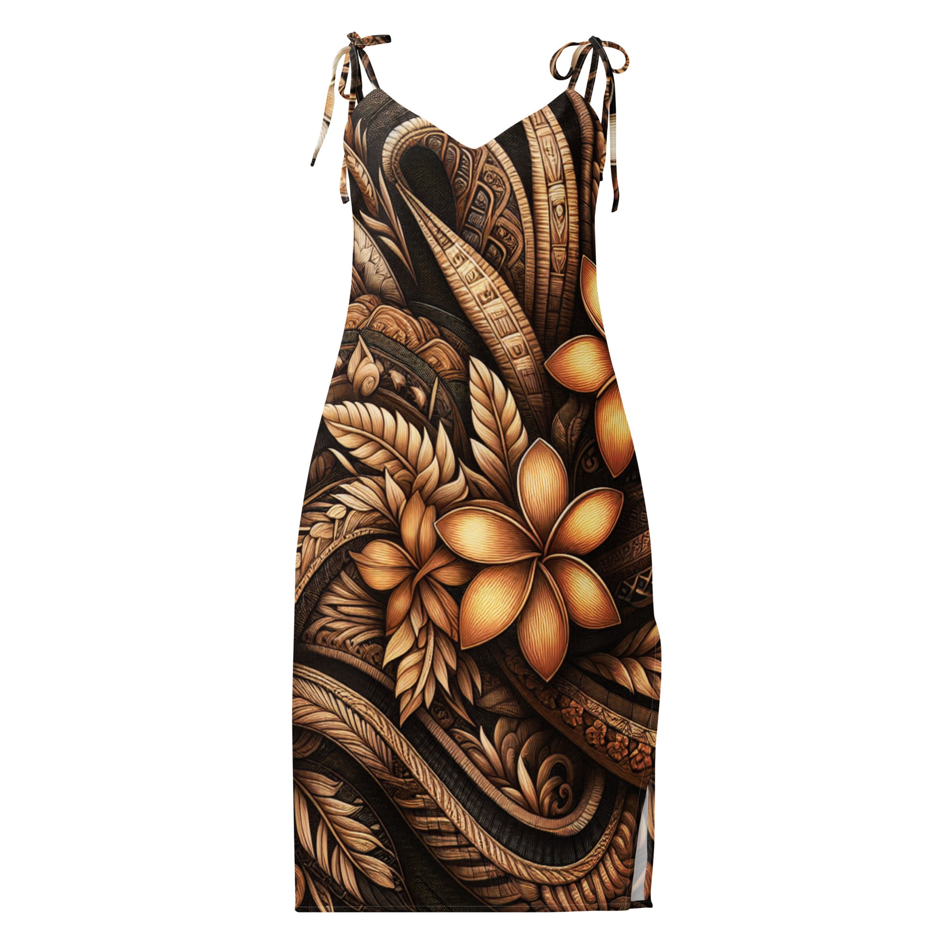 Lū'au 'Ohana Tie-strap midi dress Dress Pa'akai & Kukui